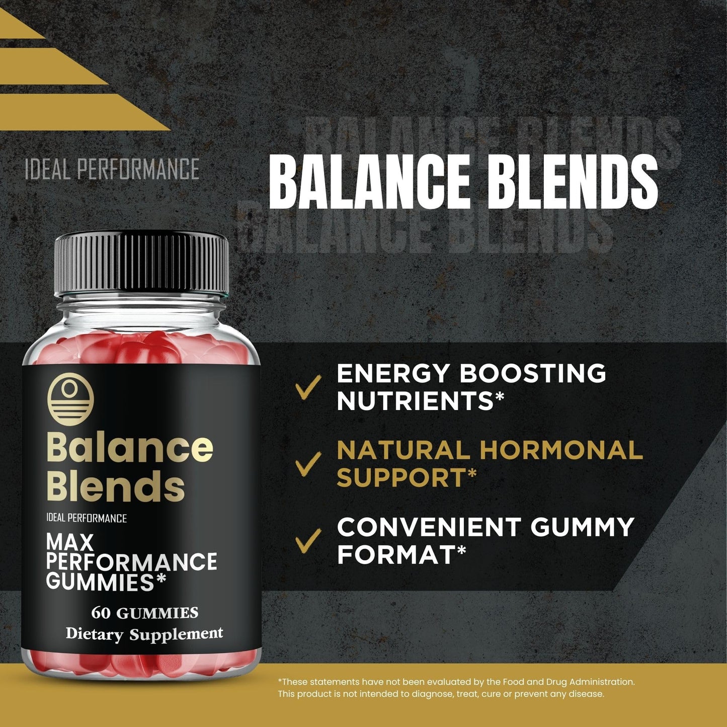 IDEAL PERFORMANCE Balance Blends Male Performance Gummies, 120 Gummies