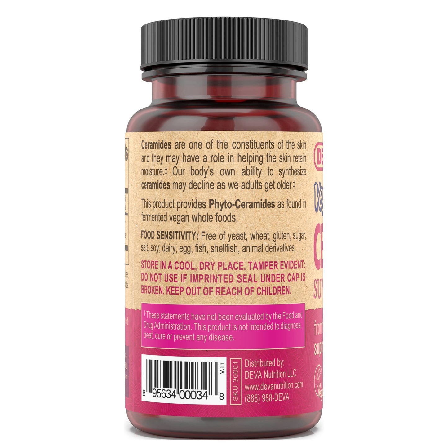 DEVA Skin Restoring Ceramide Supplement Tablets, 120 Tablets