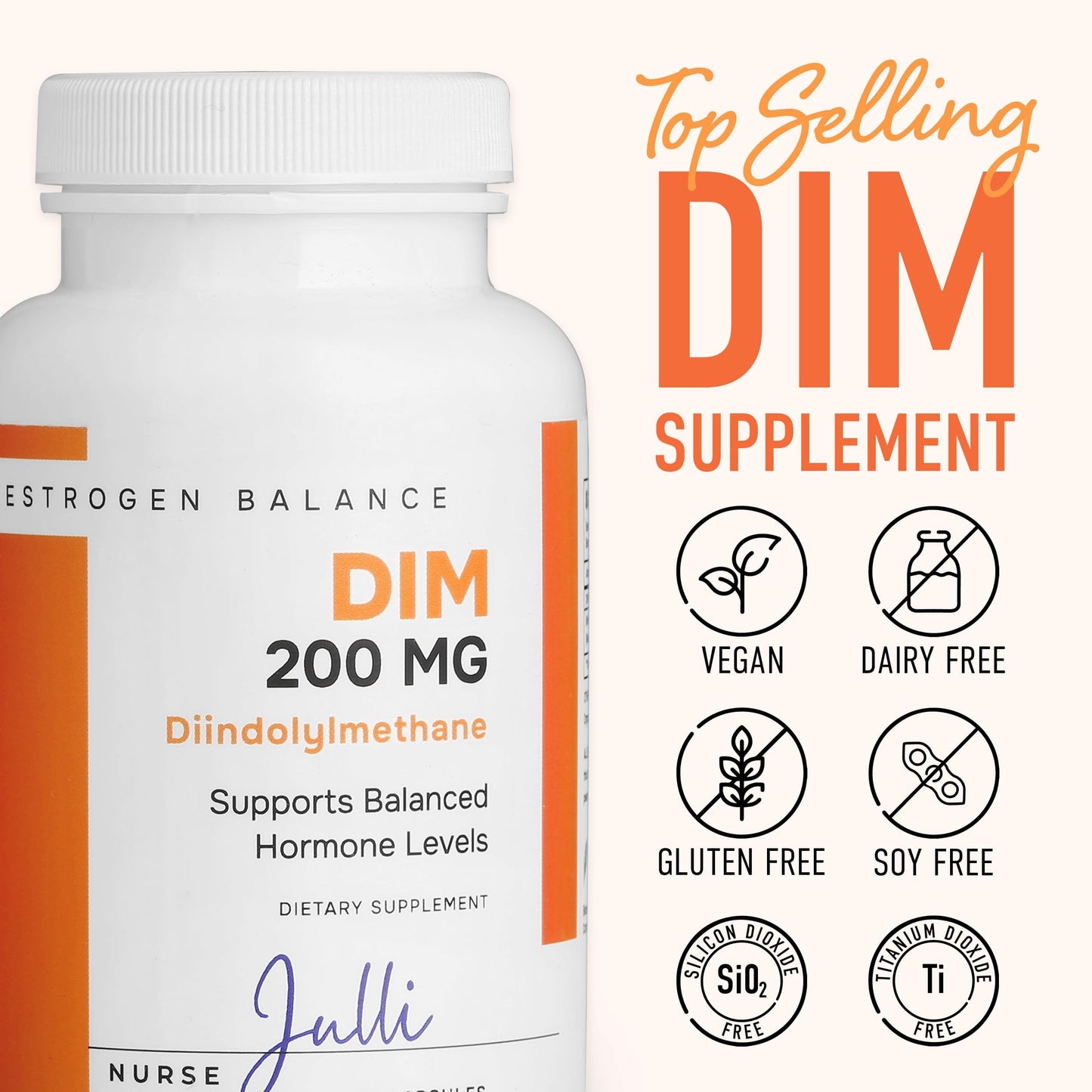 Nurse Julli DIM Estrogen Supplement for Women Capsules, 60 Count
