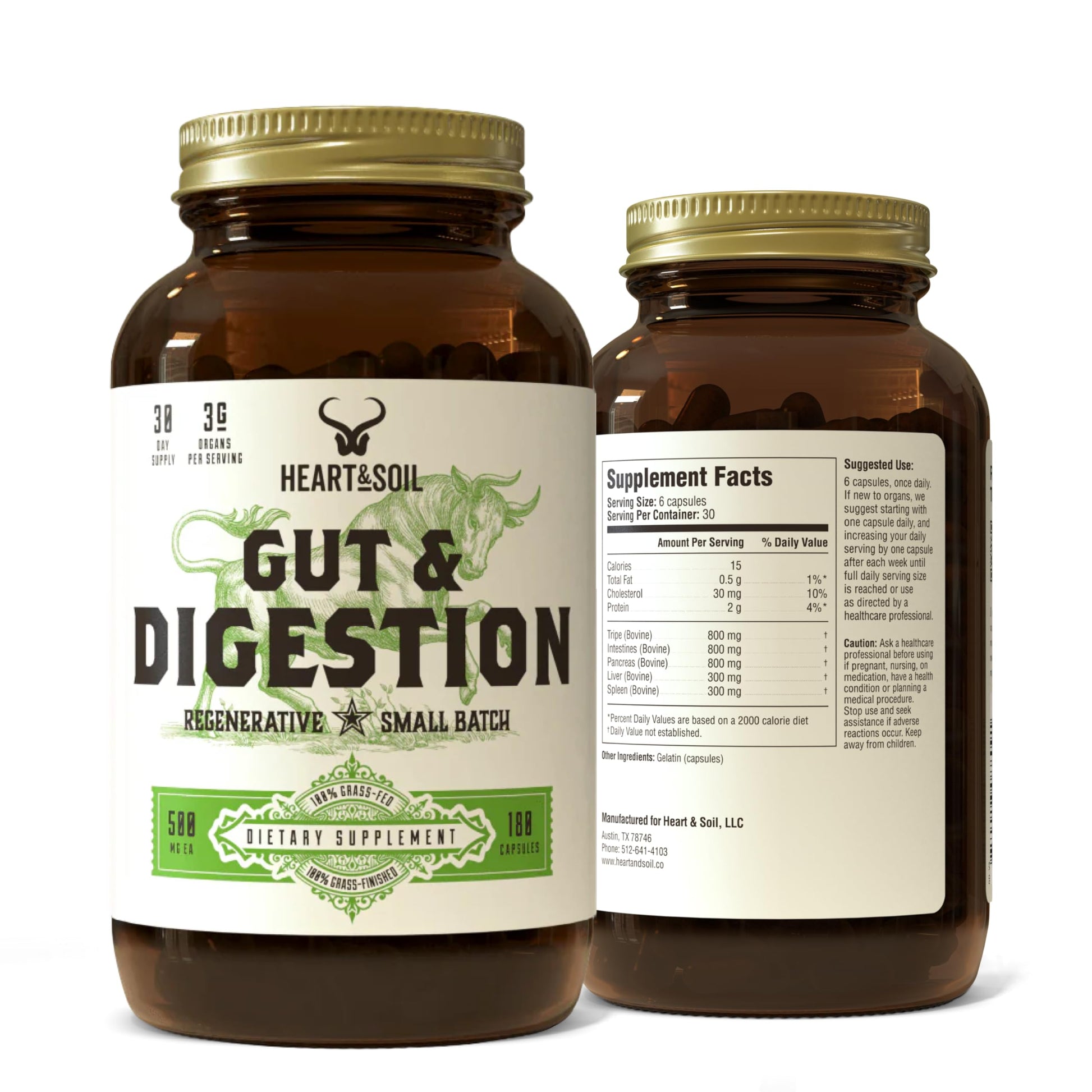 HEART & SOIL Gut & Digestion Supplement Capsule 100