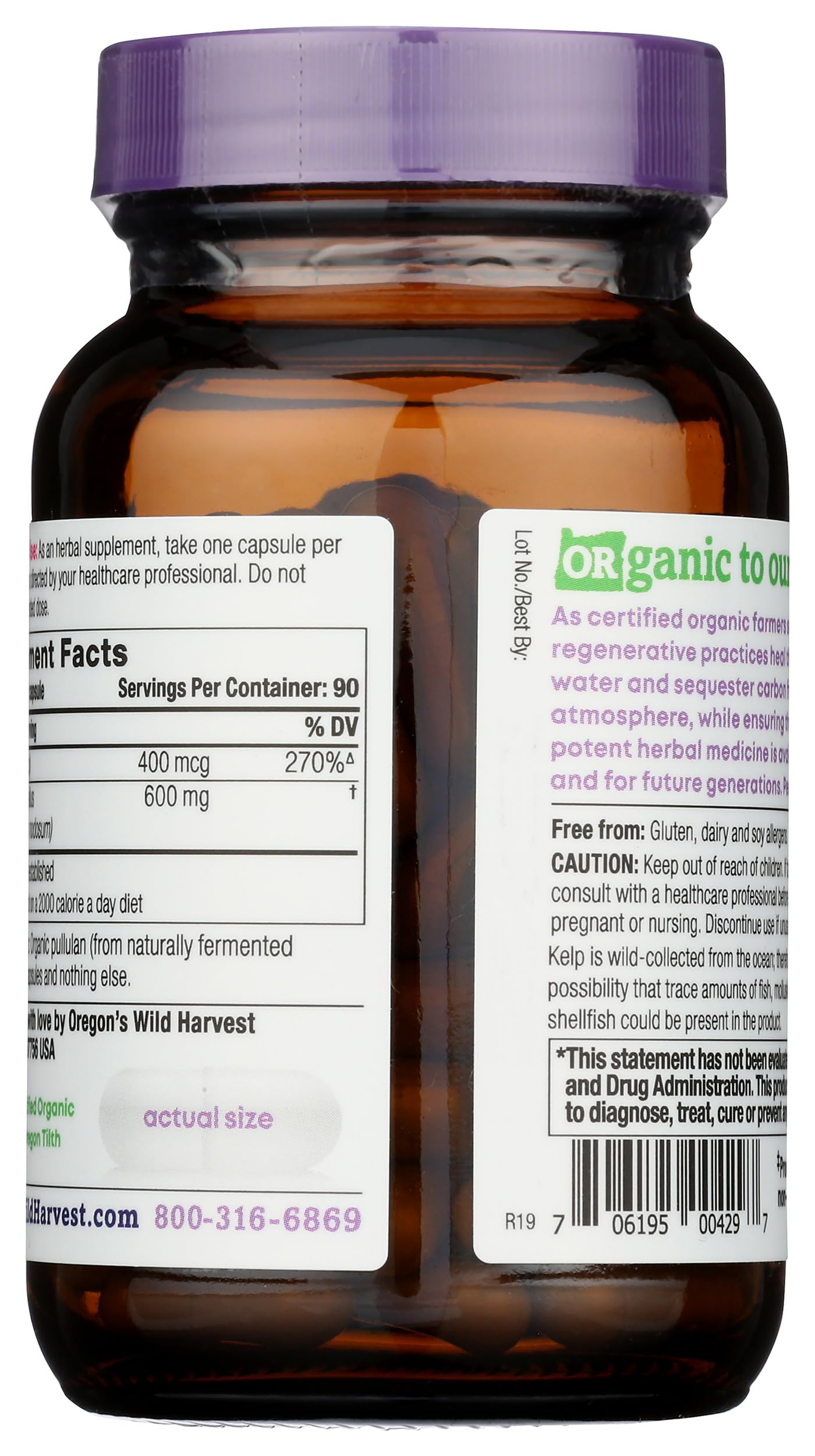 Oregon's Wild Harvest Organic Kelp Capsules, 90 Count