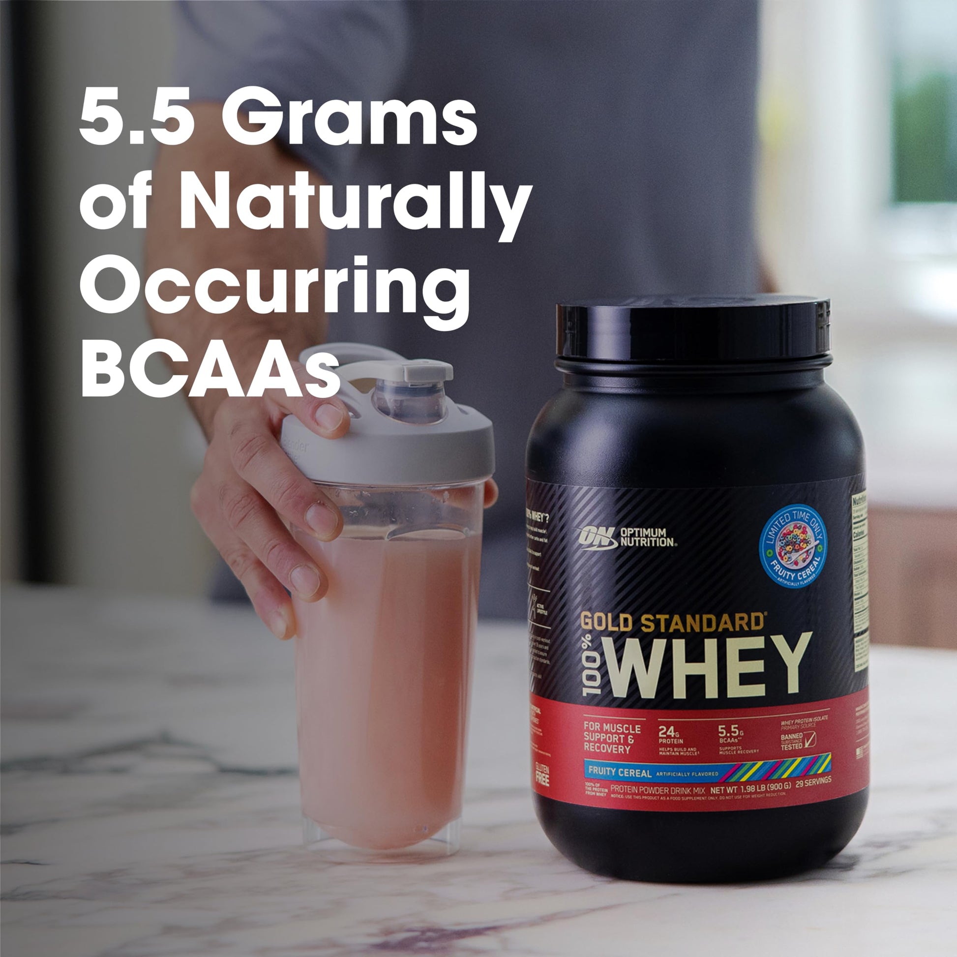 Optimum Nutrition Gold Standard 100% Whey Protein Powder, Fruity Cereal, 32 Servings