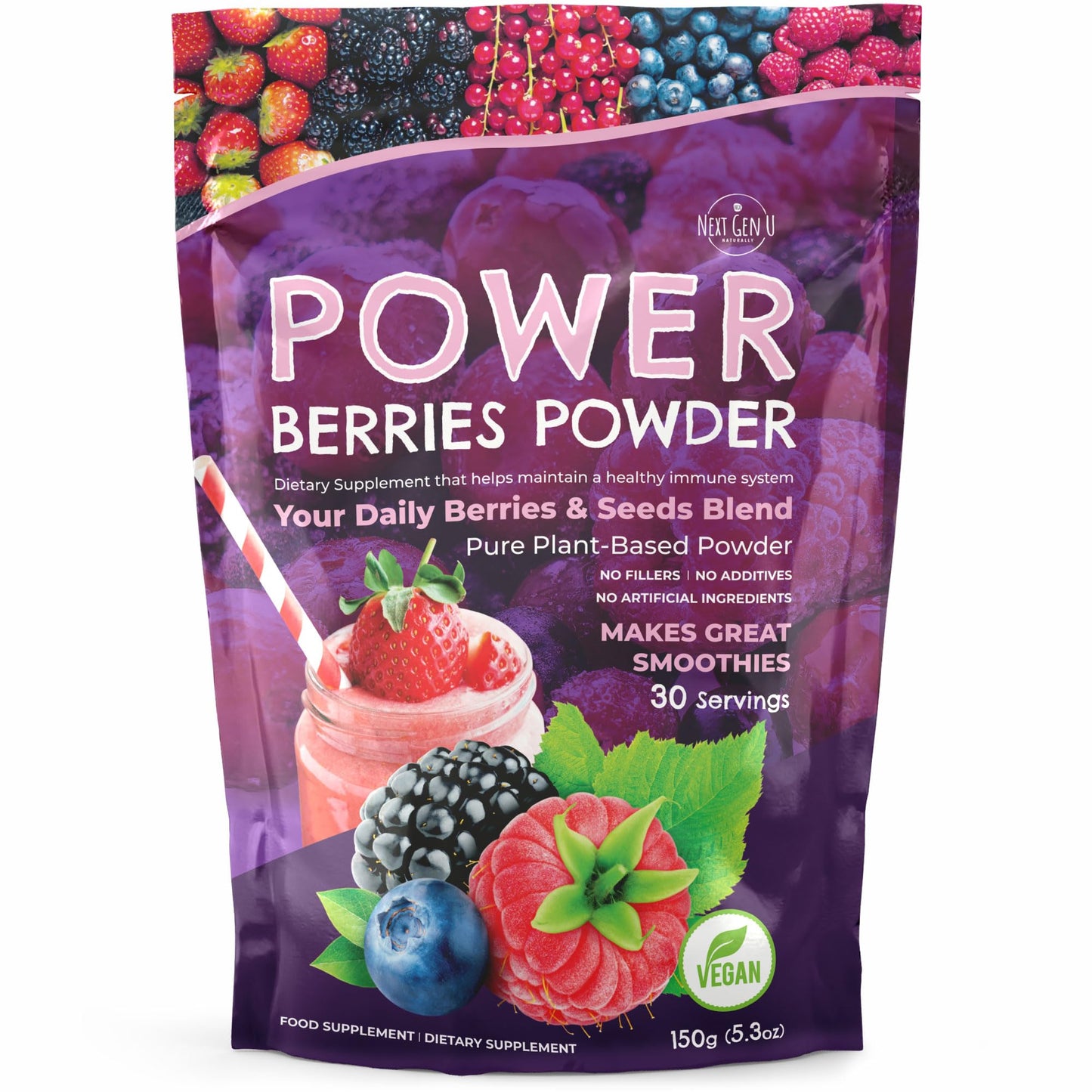 NGU Next Gen U Super Berry Powder 5.3 oz
