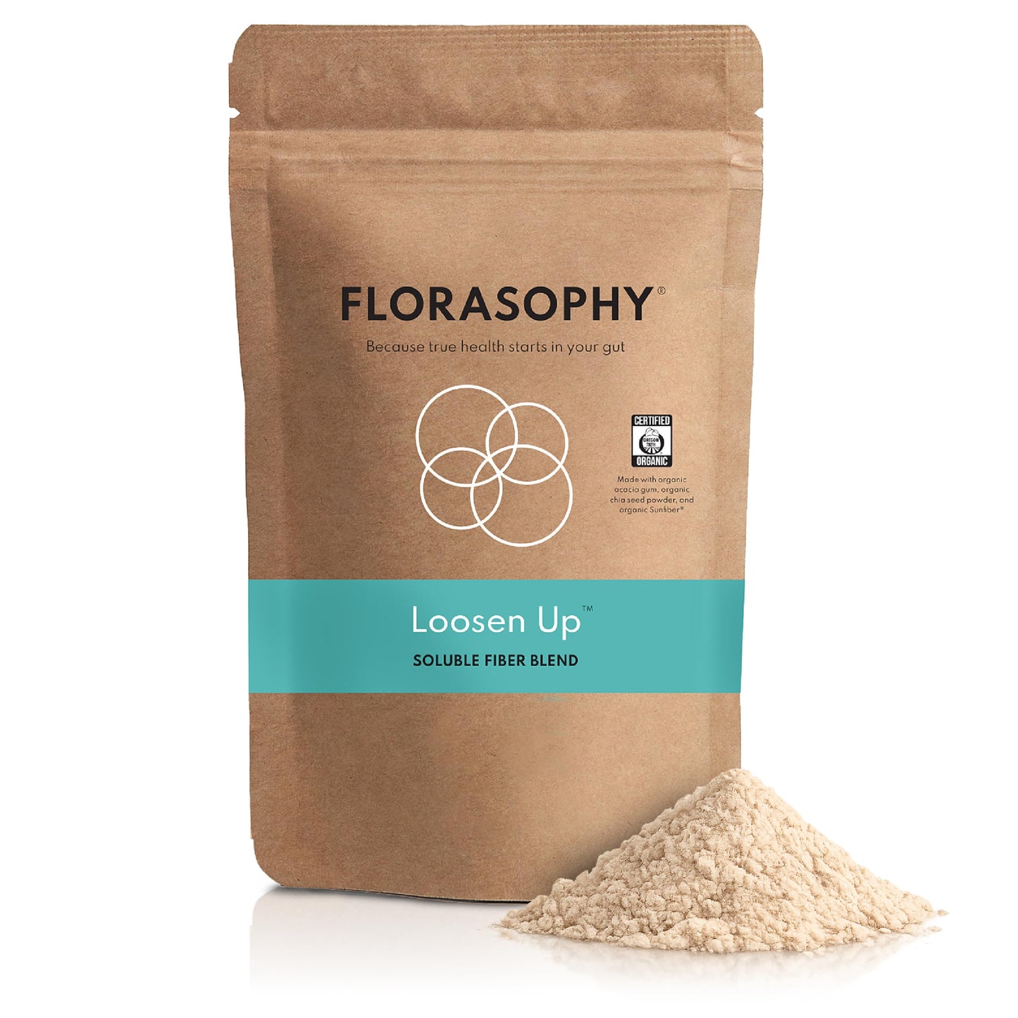 Florasophy Loosen Up Organic Soluble Fiber Supplement Powder, 8.4 oz