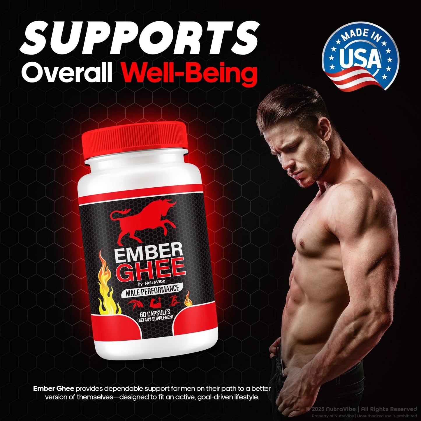 NutraVibe Ember Ghee Pills for Men 180 Capsules