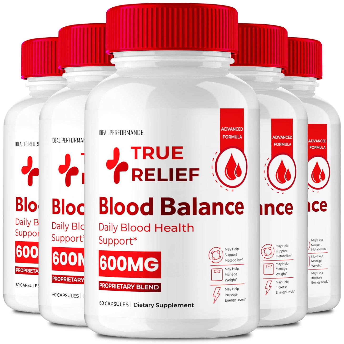 IDEAL PERFORMANCE True Relief Blood Balance Supplement 300 Capsules