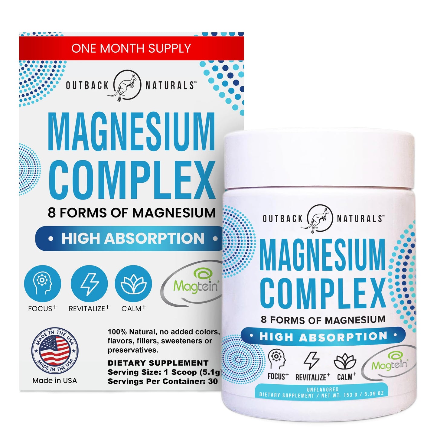 Outback Naturals Magnesium Complex Powder, 30 Servings