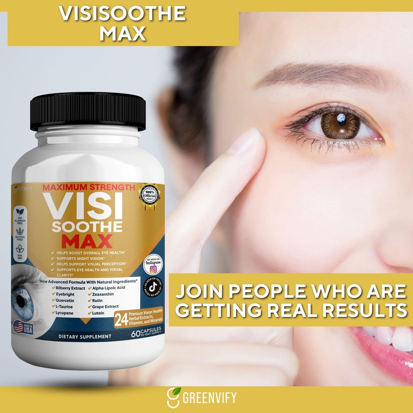 GREENVIFY Vision Soothe Max Eye Health Supplement 60 Capsules