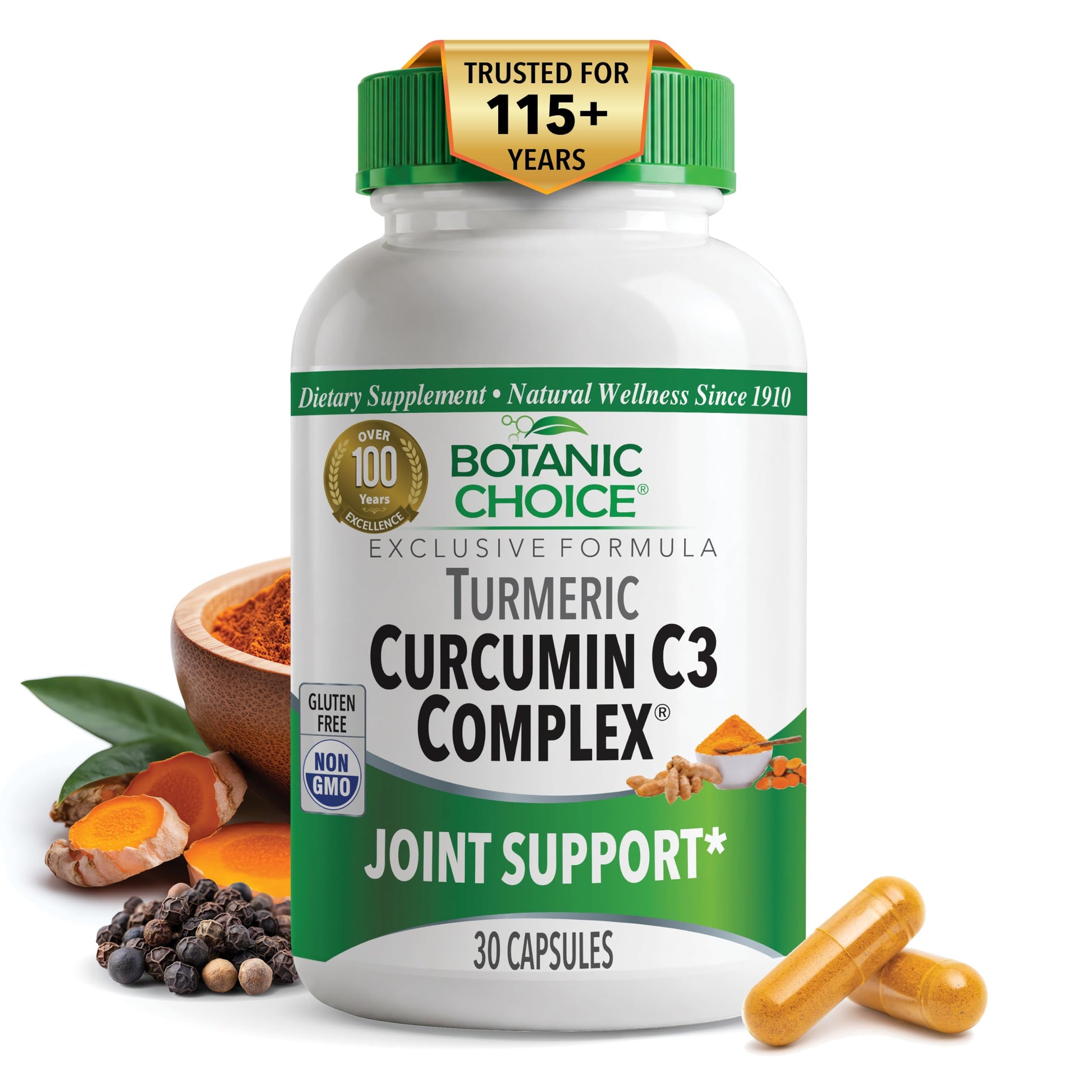 Botanic Choice Curcumin C3 Complex with Bioperine Capsules 30 Count