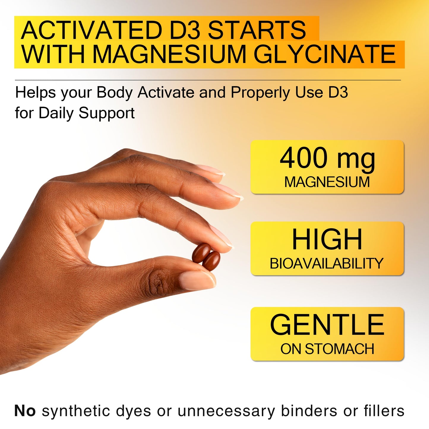 KEY ELEMENTS Vitamin D3 K2 10,000 IU with Magnesium Glycinate 400mg & Saffron 88.5mg - Mood, Immune, Bone Health - Vitamin D and K (MK-7) 200mcg - Non-GMO, Gluten-Free Softgels, 60 Count