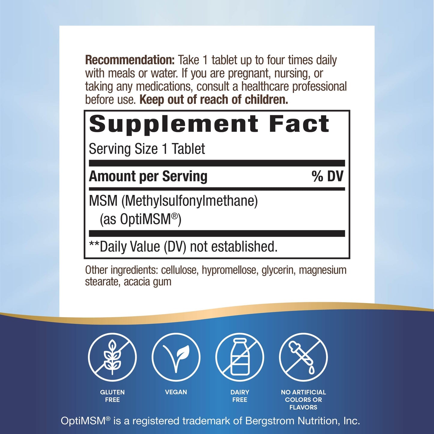 Nature's Way MSM 1000 mg Joint Health Supplement Tablet 200 Tablets