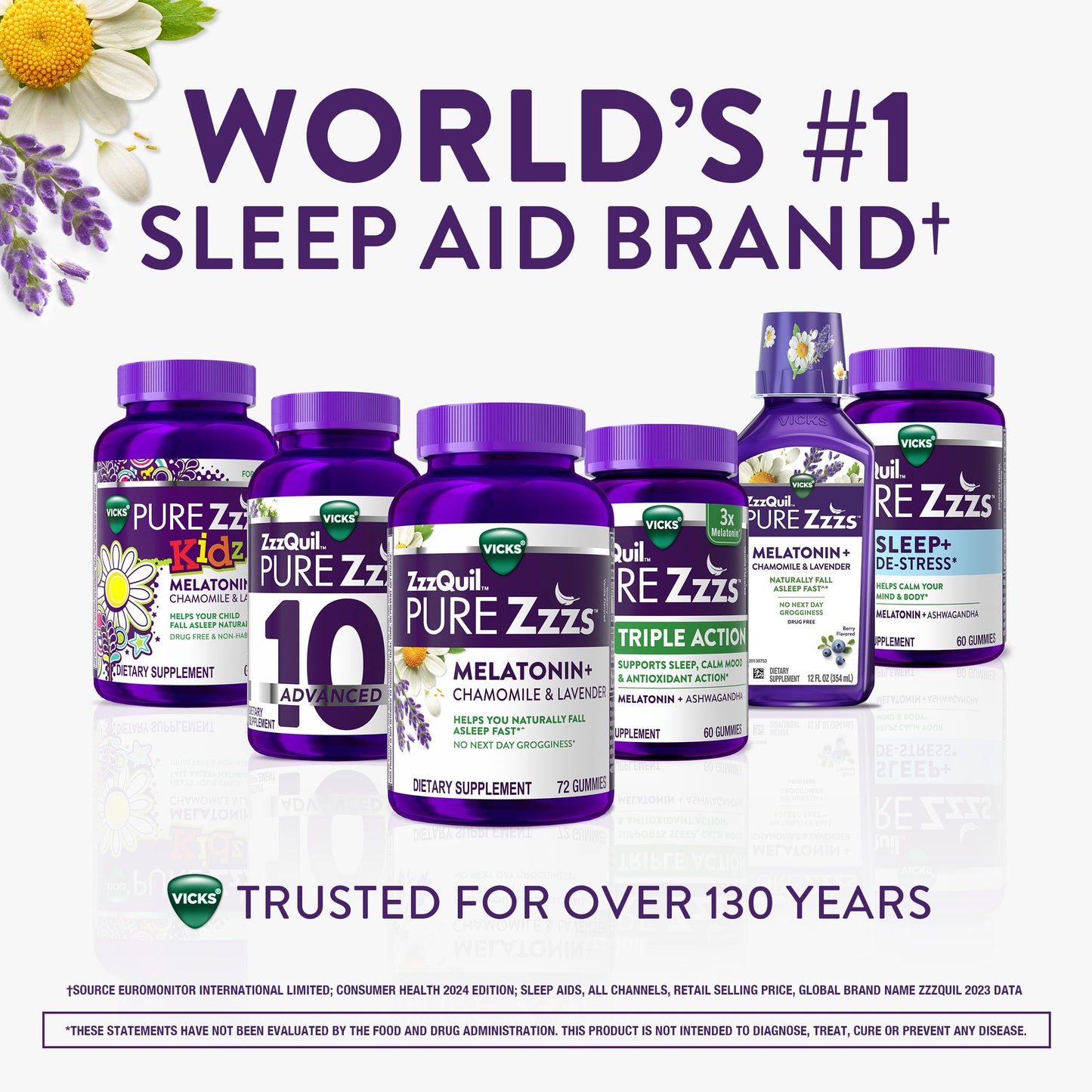 ZzzQuil PURE Zzzs Triple Action Melatonin Gummies 90 Count