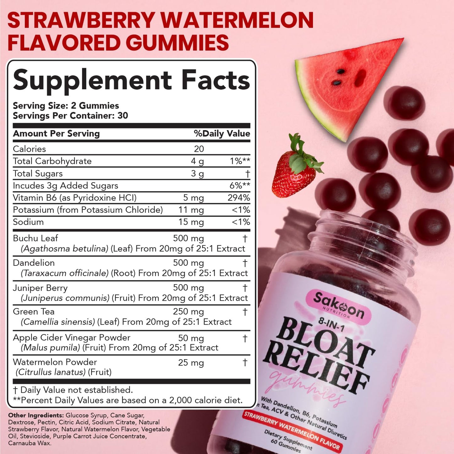 Sakoon nutrition Bloating Relief Gummies for Women, 60 Gummies
