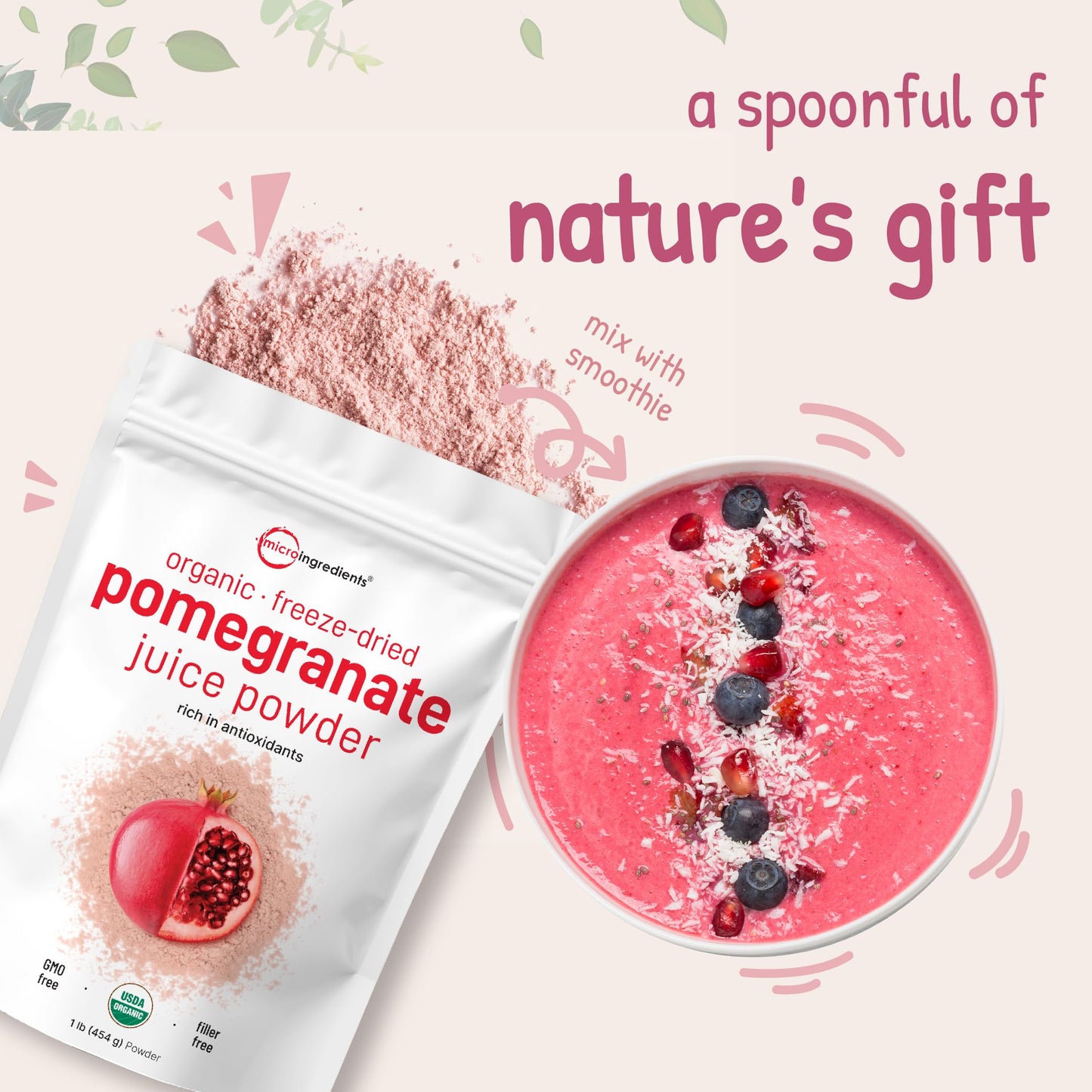 Micro Ingredients Organic Pomegranate Juice Powder 16 oz