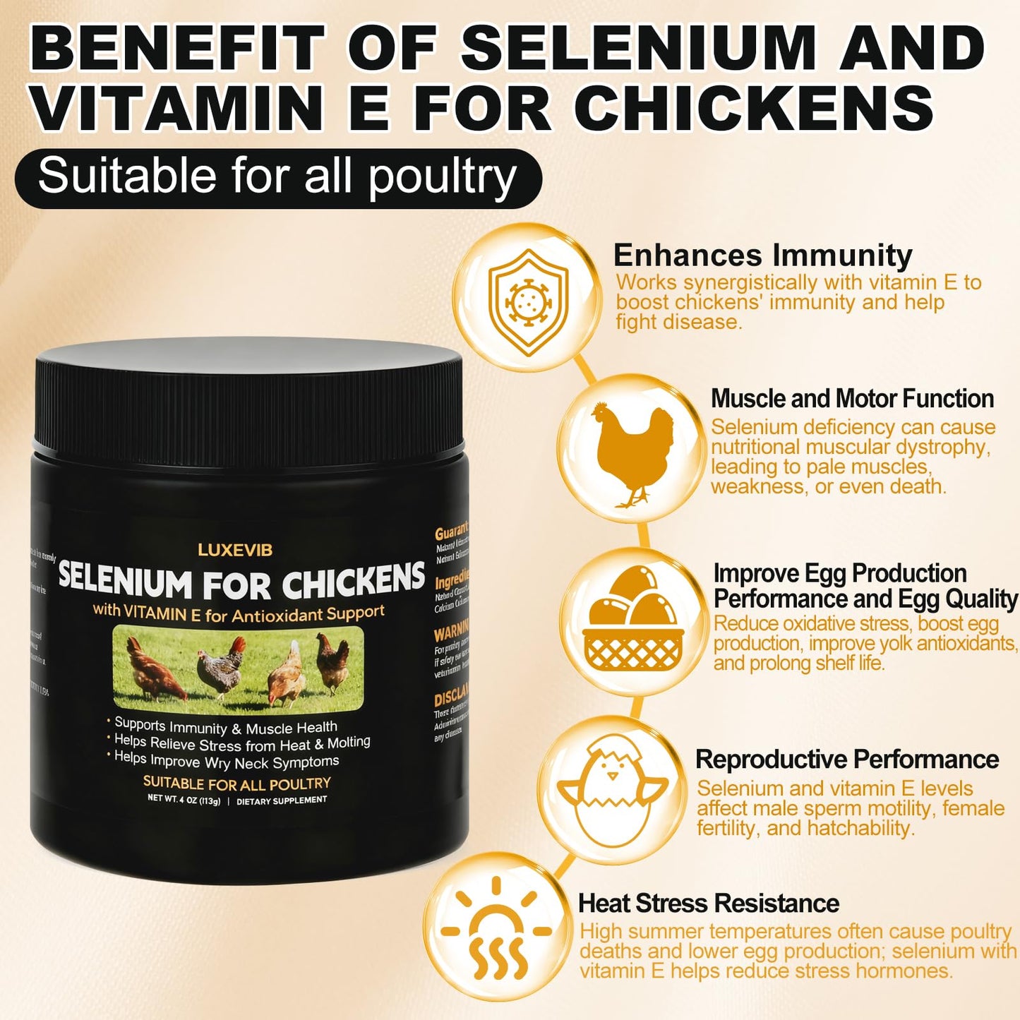 LuxeVib E+S Poultry Vitality Formula Powder 1
