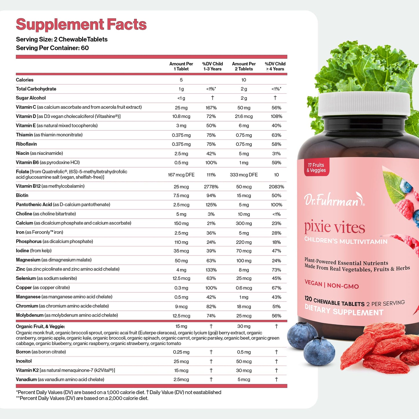 Dr. Fuhrman Pixie Vites Chewable Children's Multivitamin 1 Count