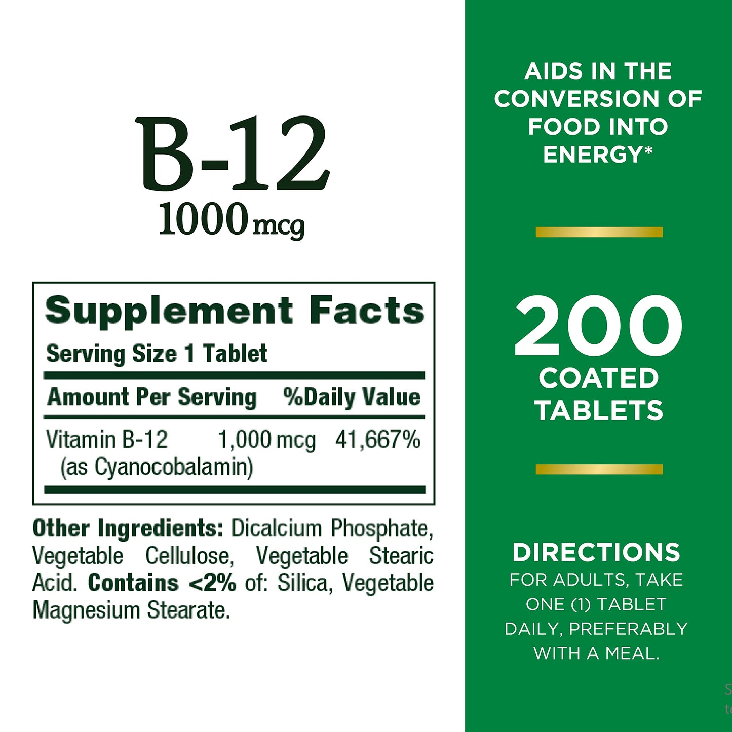 Nature's Bounty Vitamin B12, Magnesium & Zinc Caplets 3 Count