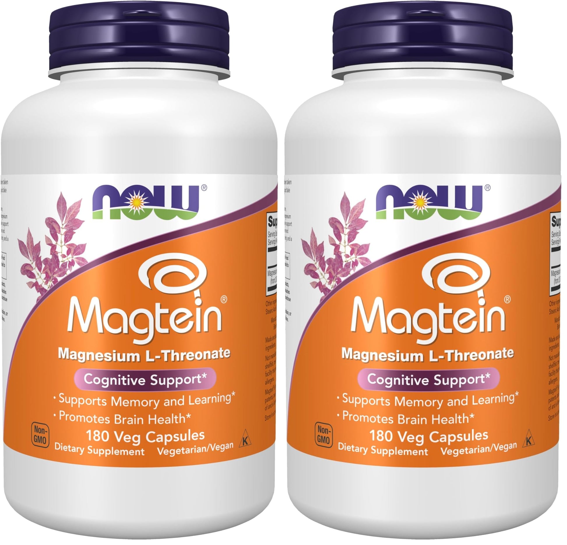 NOW Foods Magtein Magnesium L-Threonate Cognitive Support, 360 Veg Capsules