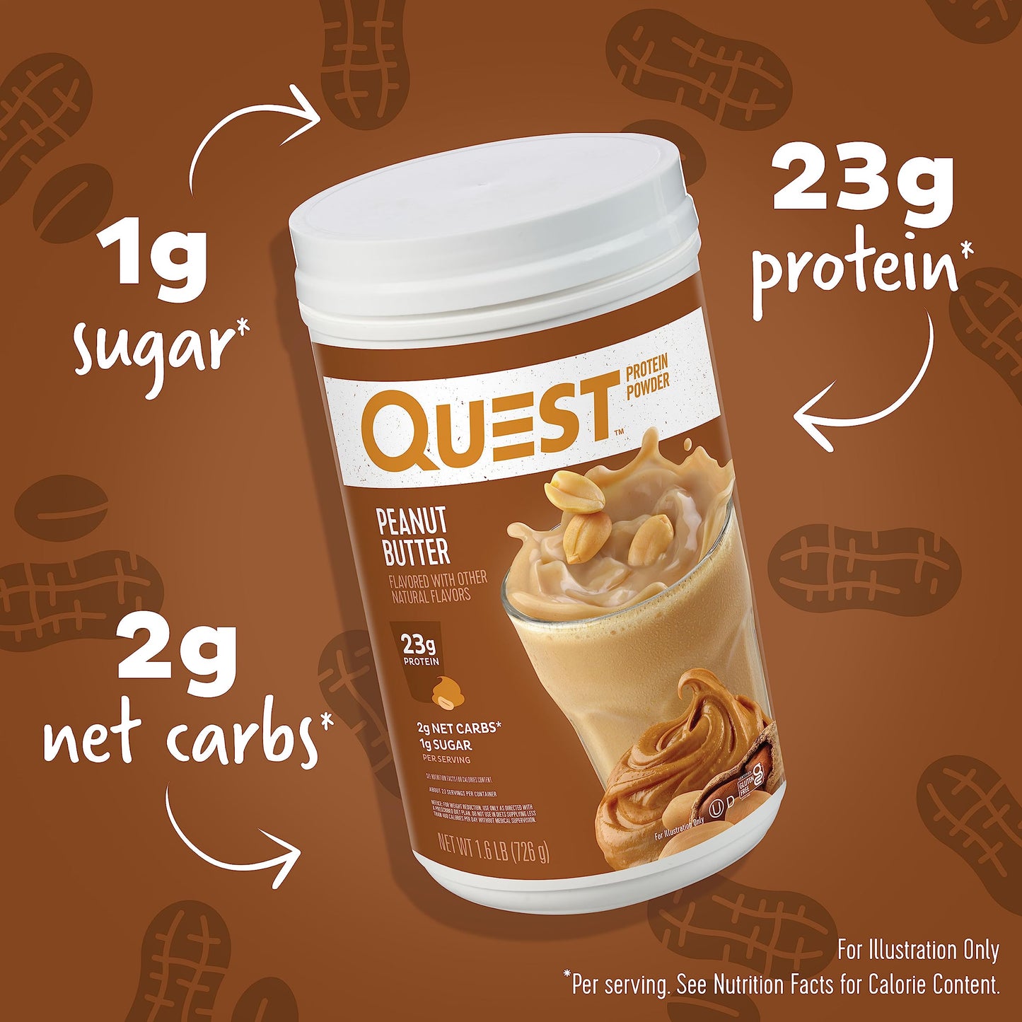 Quest Peanut Butter Protein Powder, 25.6 oz