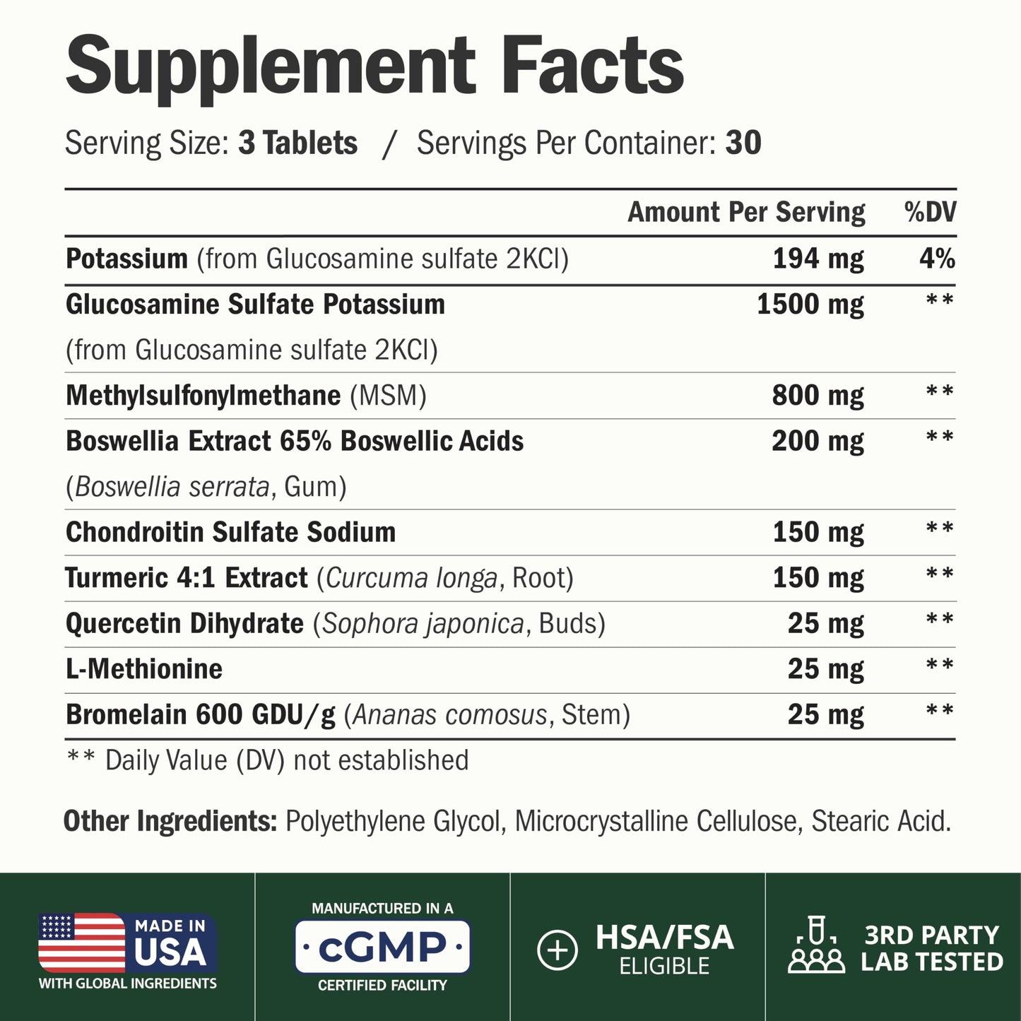 Vimerson Health Glucosamine Chondroitin MSM 90 Tablets