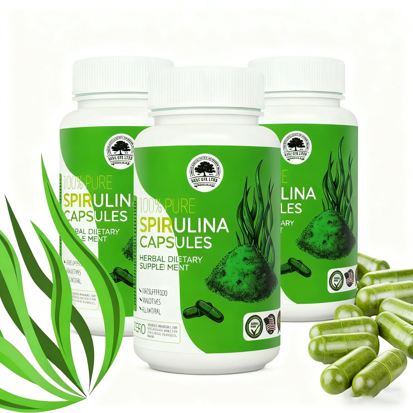 DABC OAK LAND Spirulina Tablets 3 Bottles