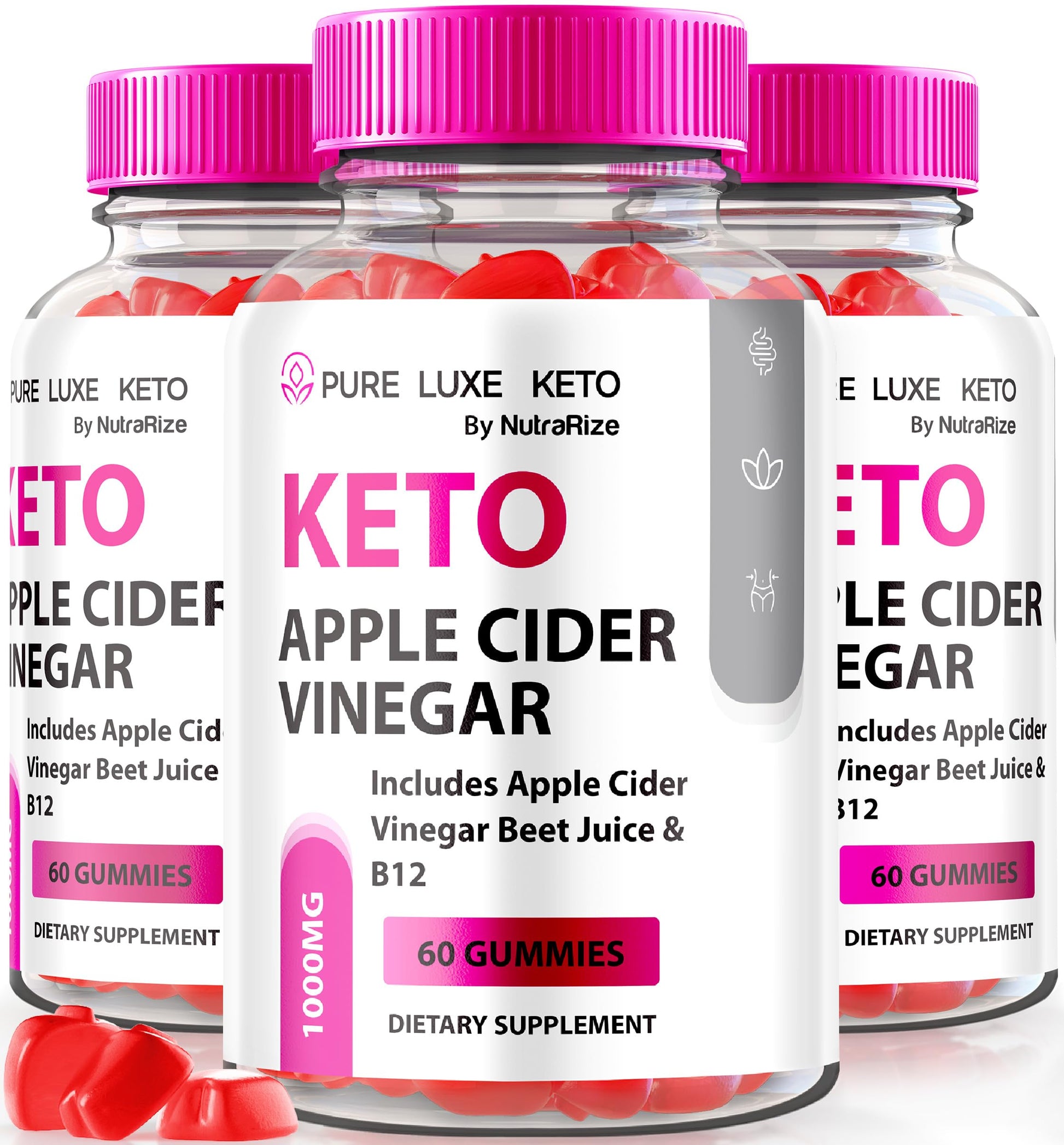 NutraRize Pure Keto Luxe ACV Gummies, 180 Gummies