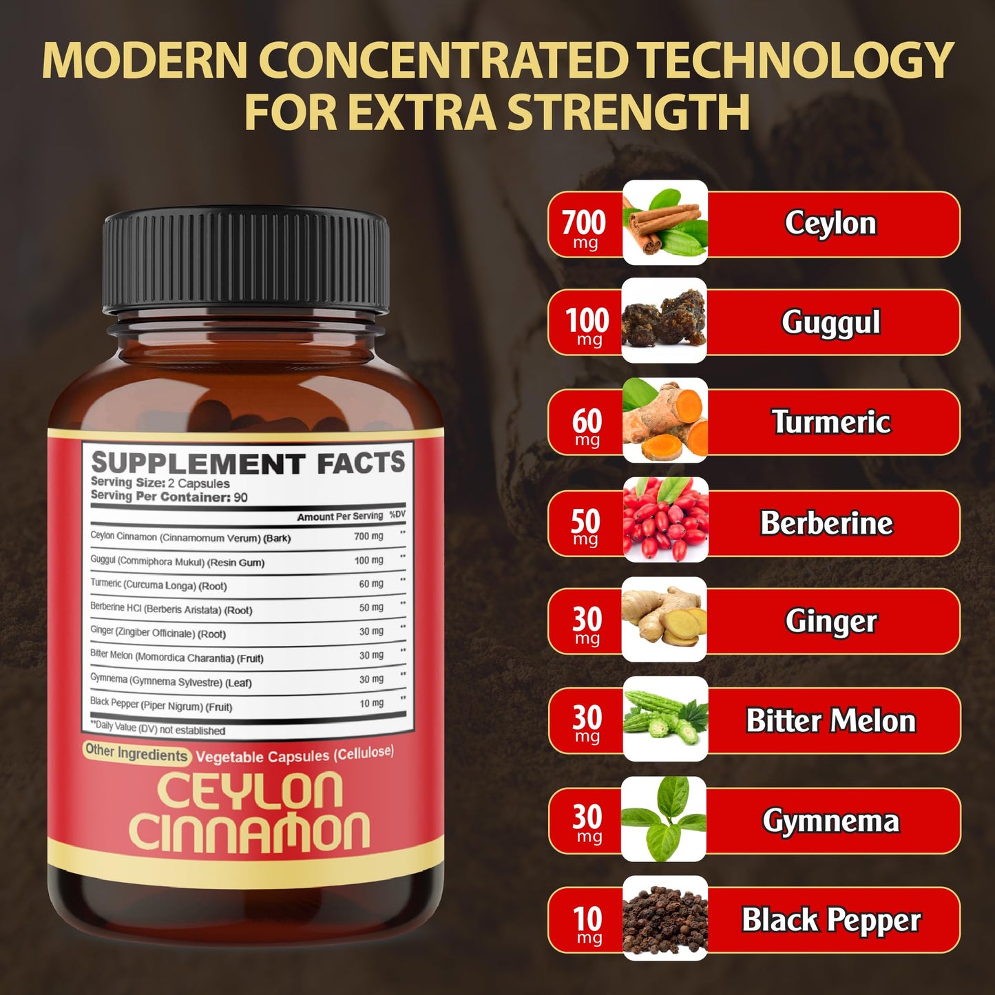 agobi Premium Ceylon Cinnamon with Berberine Supplement - 8in1 Turmeric, Ginger, Gymnema & More - Body, Heart & Overall Vitality Capsules 180
