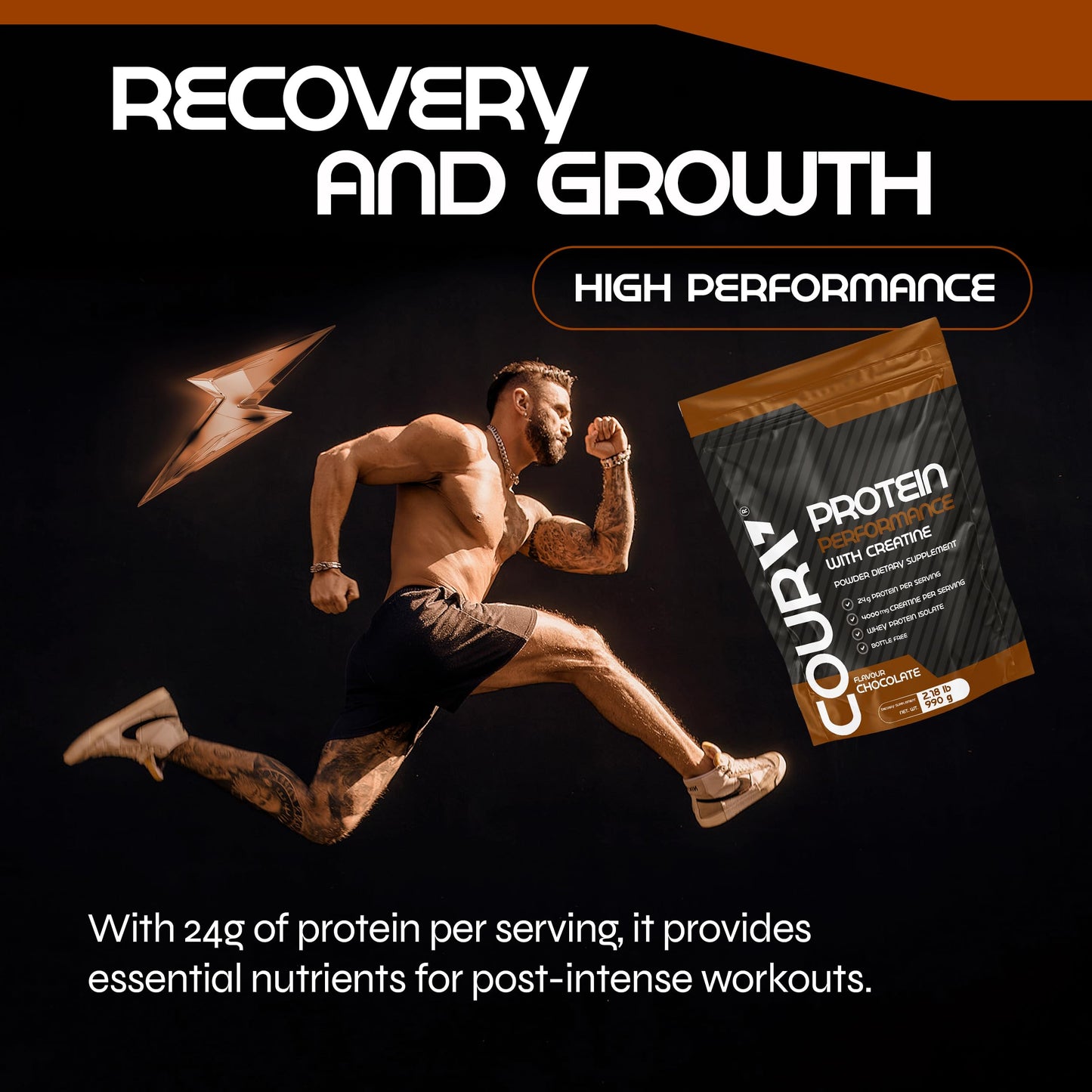 COURA Protein Performance Powder with Creatine, 990g