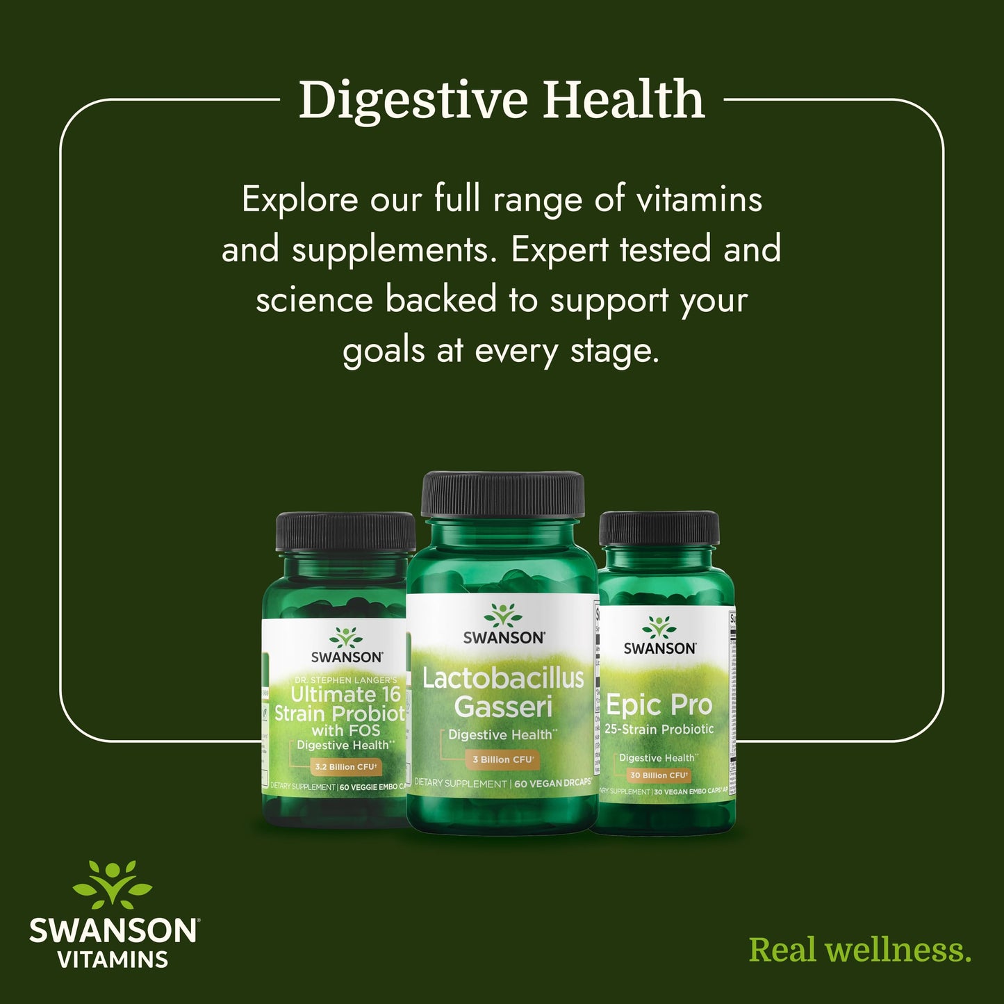 Swanson Lactobacillus Gasseri Probiotic for Adults Seeking Digestive and Metabolic Support with 3 Billion CFU - Acid-Resistant, No Refrigeration, 180 Capsules