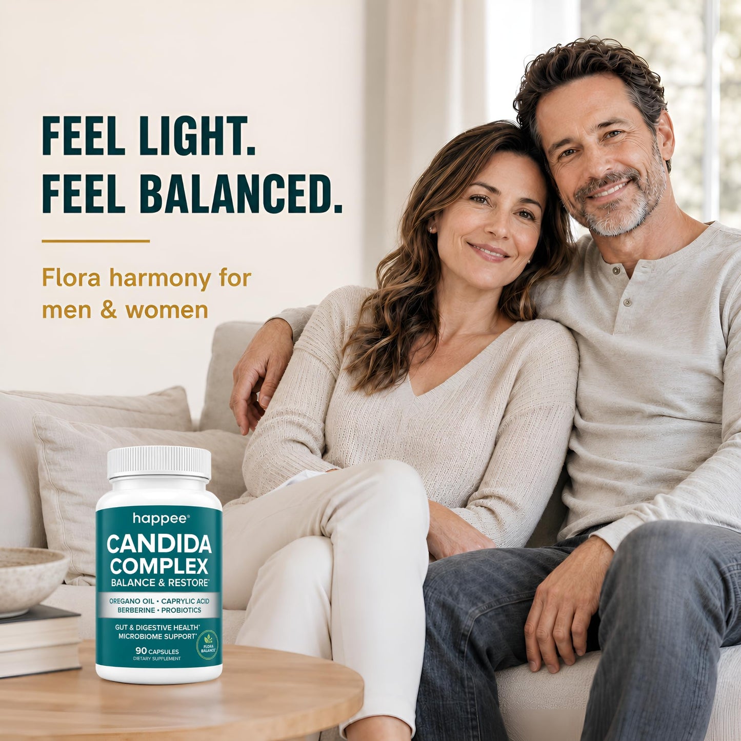 Happee Candida Cleanse Detox Supplement, Gut & Digestive Health 90 Capsules