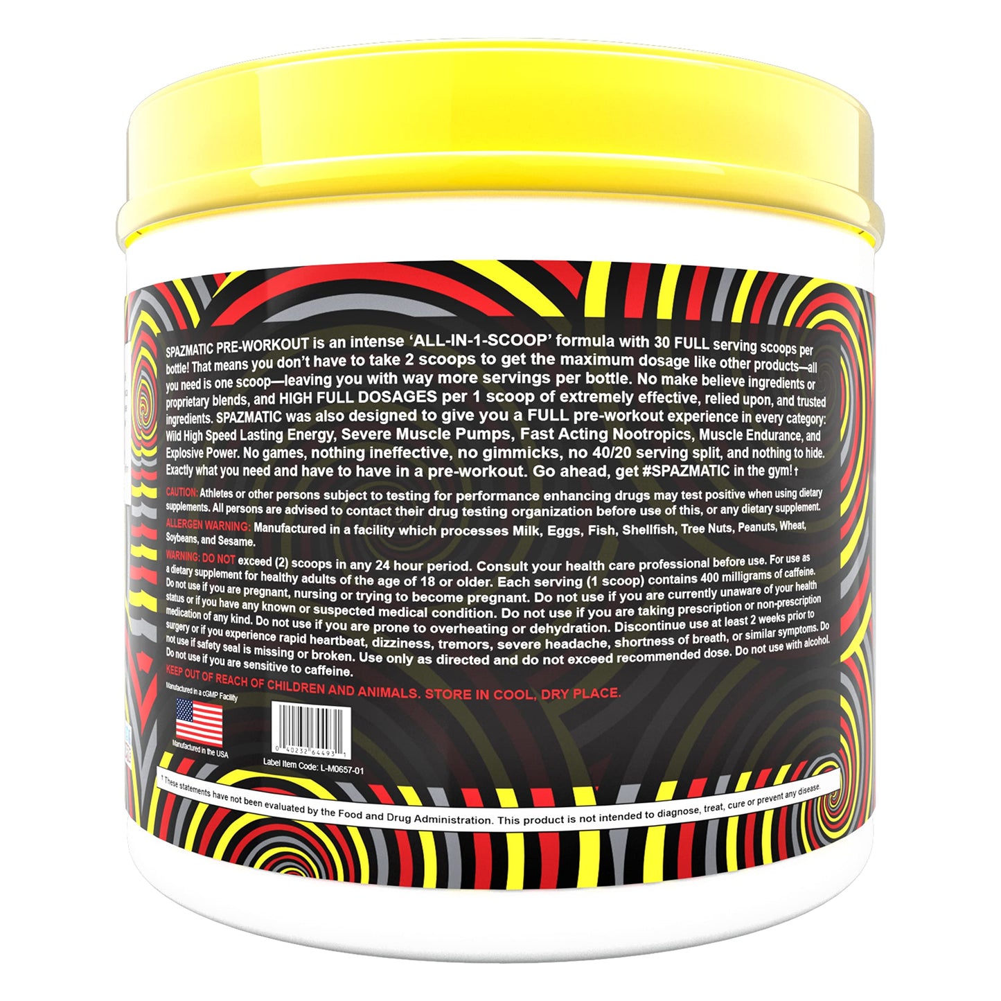 SPAZMATIC Pre-Workout Powder 13.8 Ounce