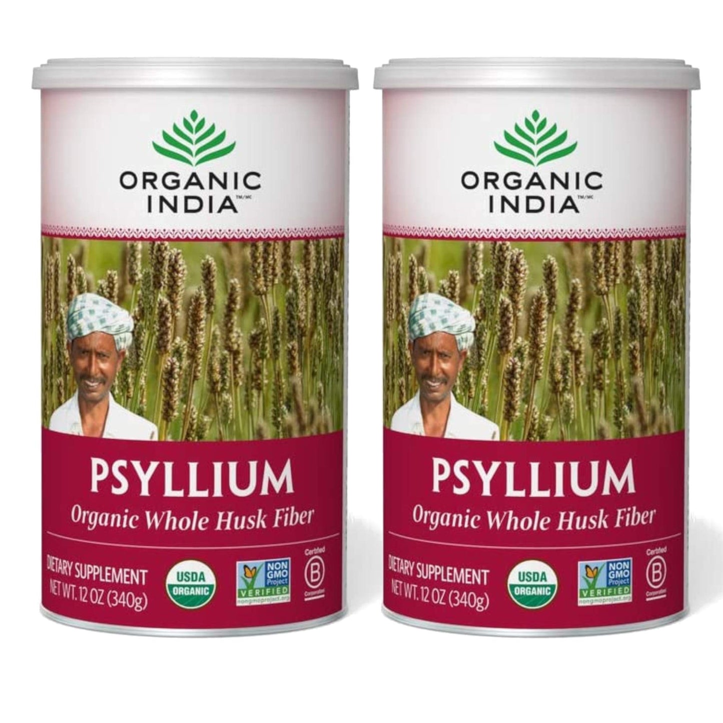 ORGANIC INDIA Whole Psyllium Husk Powder Organic - Psyllium Husk Fiber Supplement, Powder, 24