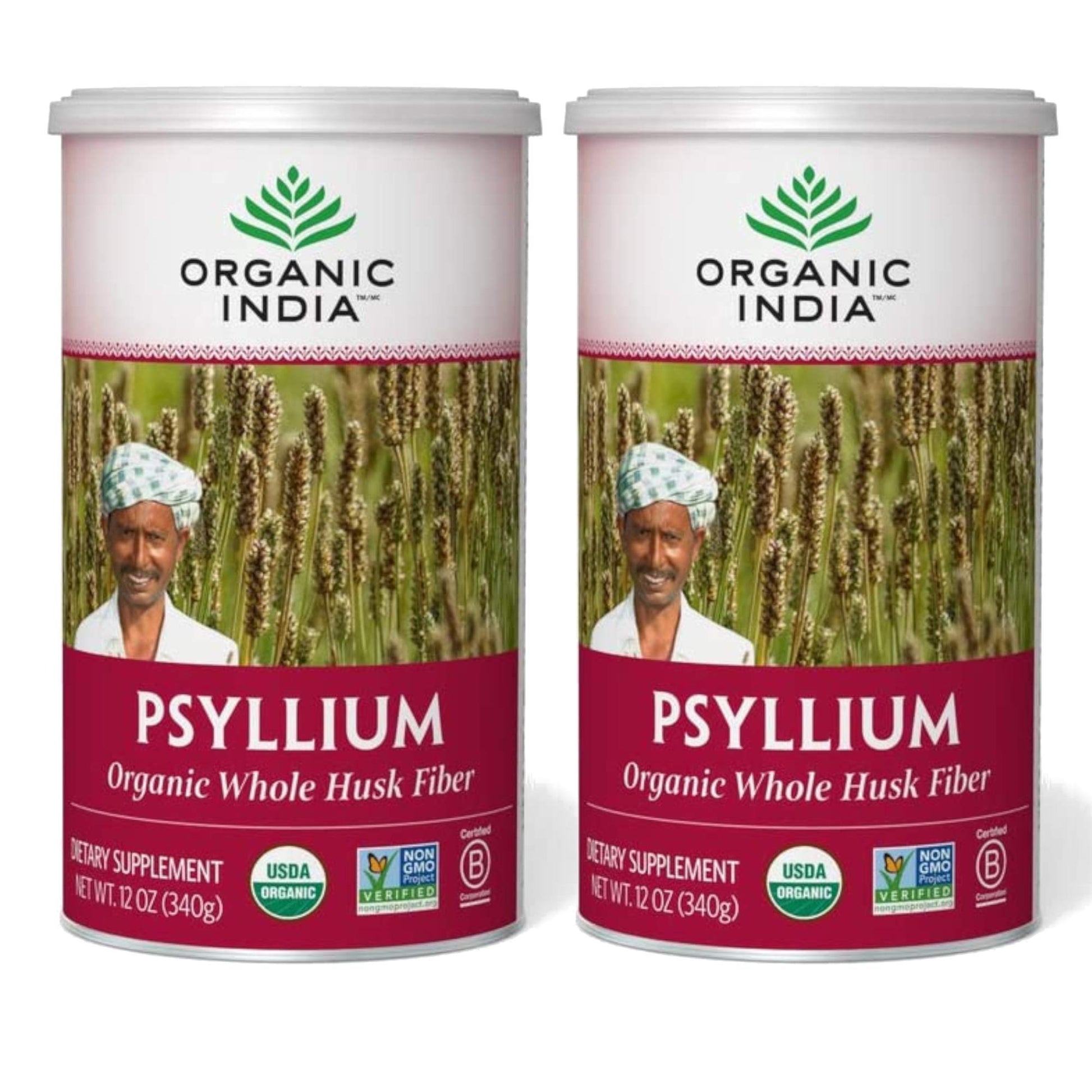 ORGANIC INDIA Whole Psyllium Husk Powder Organic - Psyllium Husk Fiber Supplement, Powder, 24