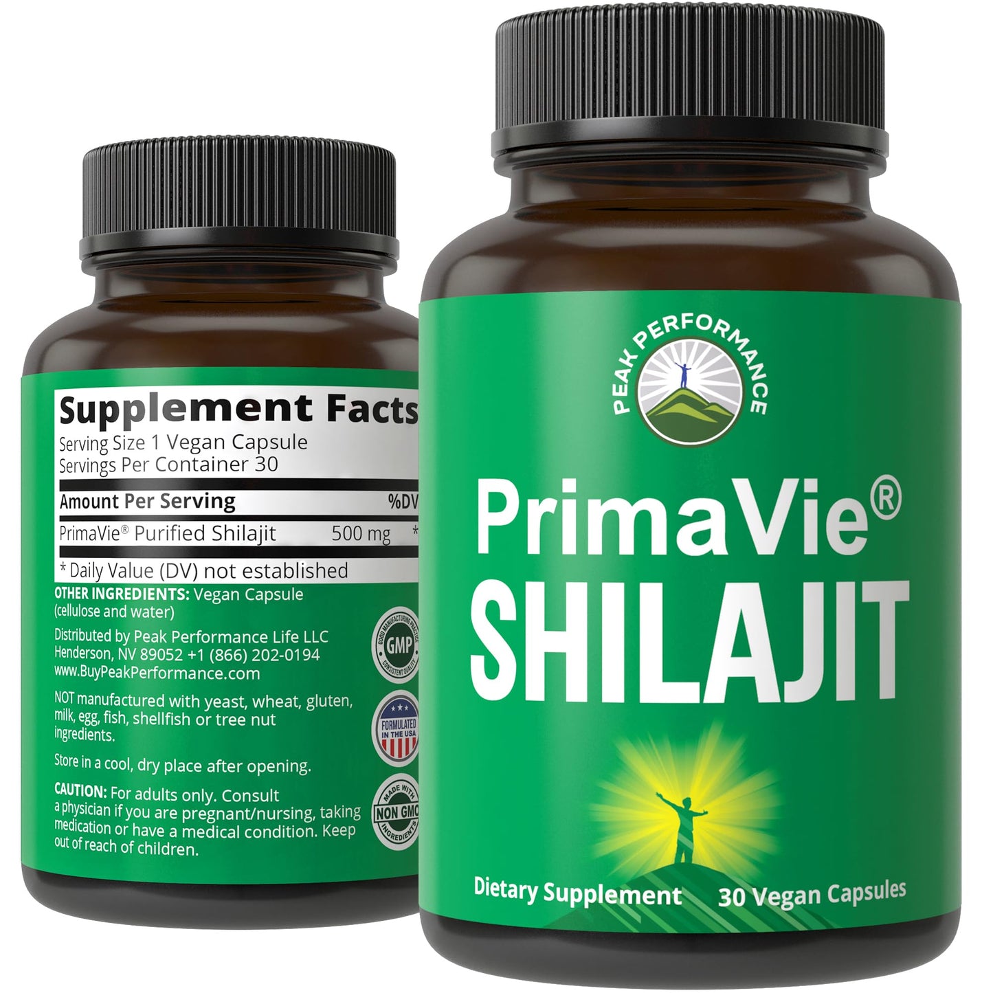 Peak Performance PrimaVie Purified Shilajit Capsules, 30 Count