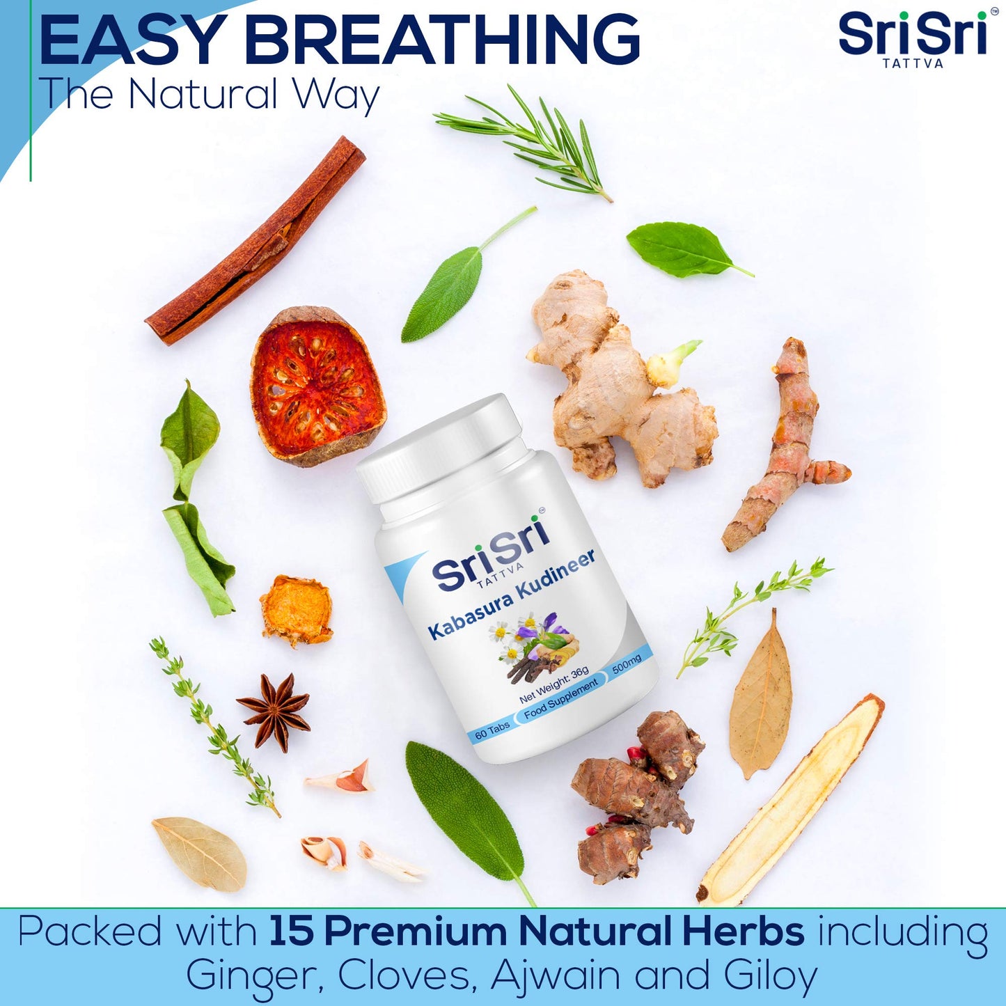 Sri Sri Products Kabasura Kudineer Immunity Booster - Respiratory Ailments 60 Tablets