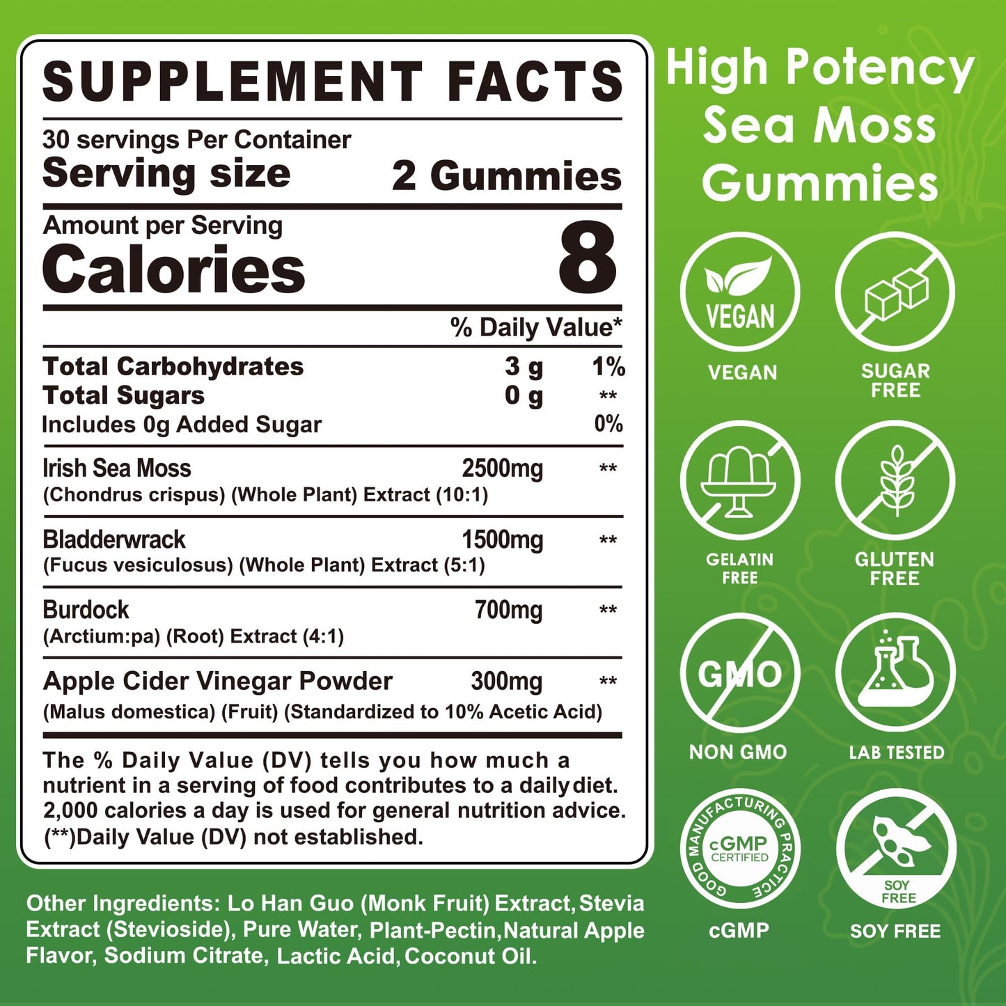 EnvyDeal Sea Moss Gummies Gummy 60 Count