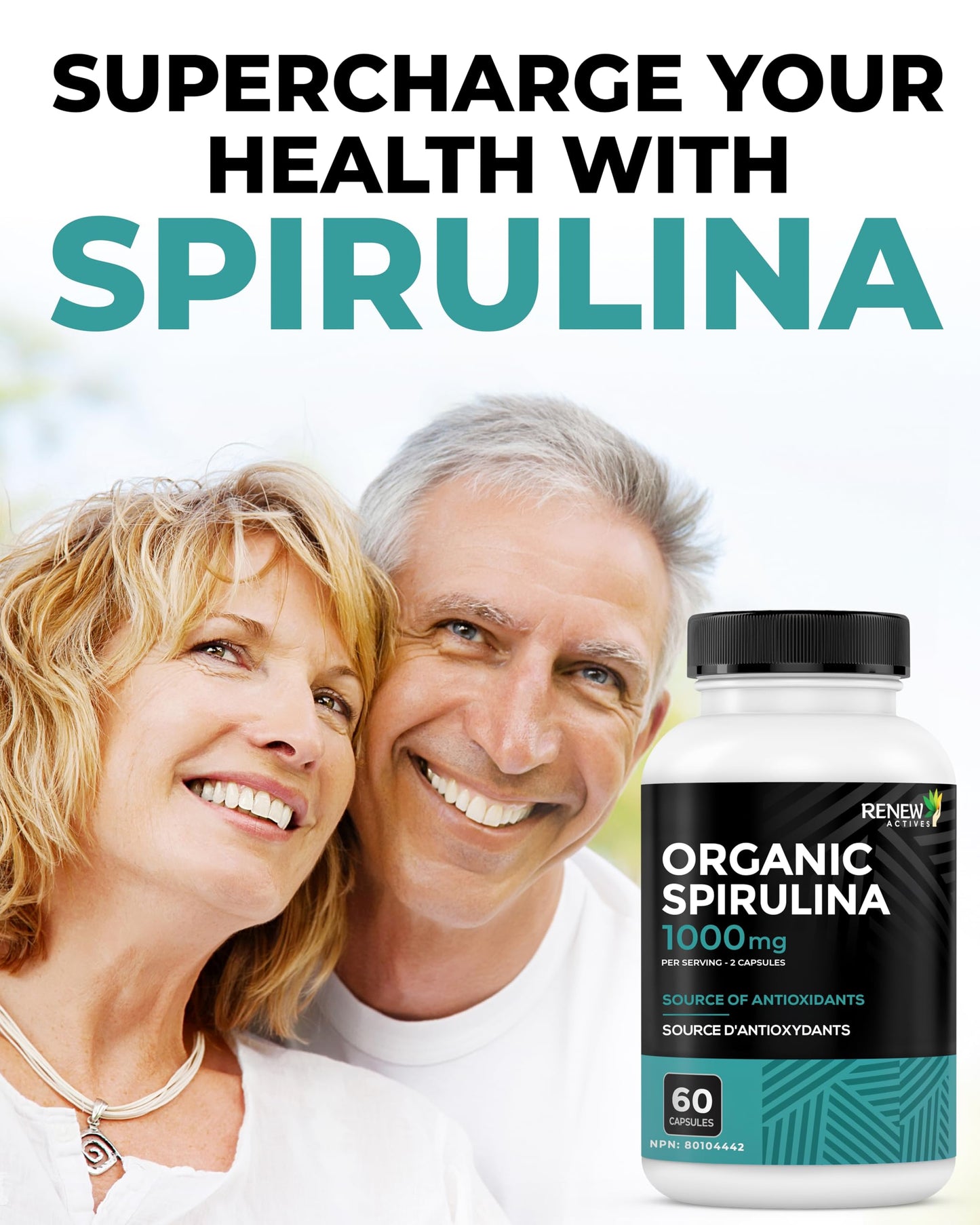Renew Actives Organic Spirulina 60 Capsules
