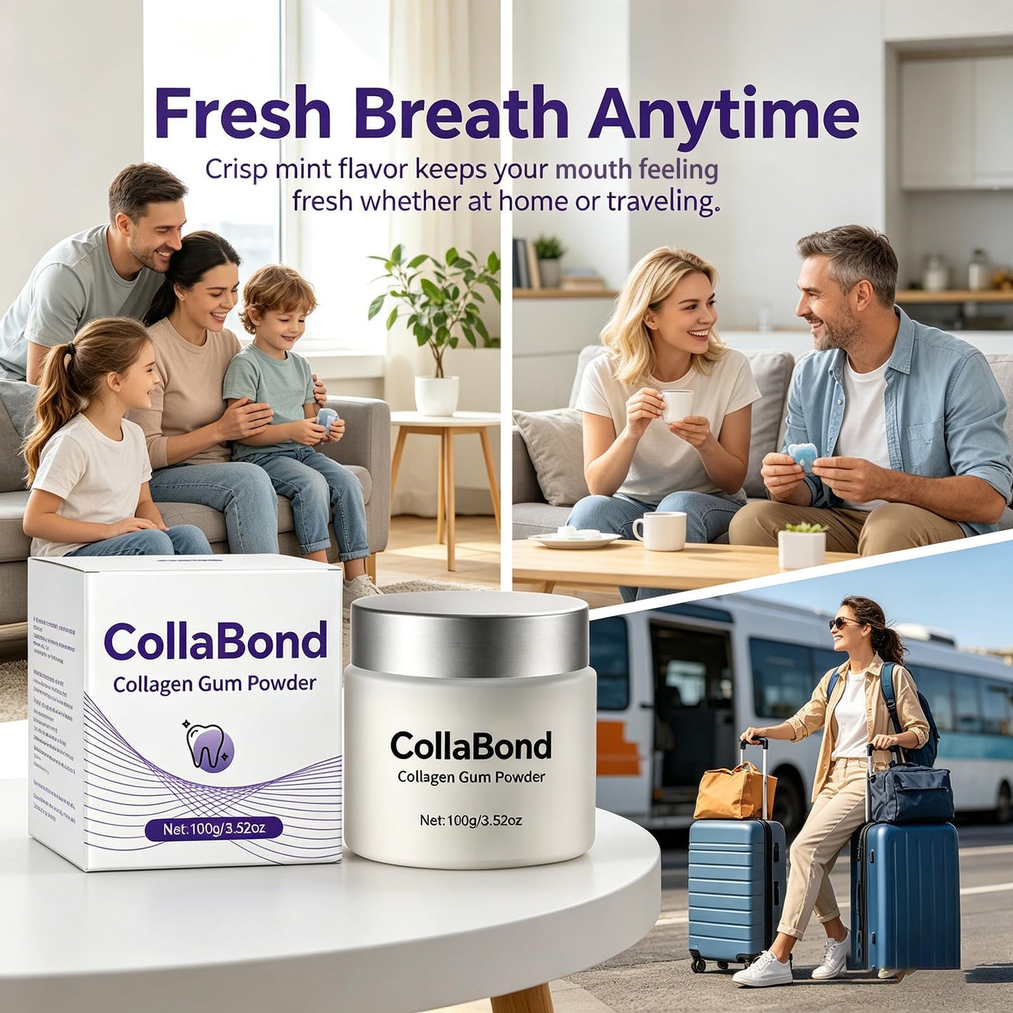 COLLABOND Collagen Gum & Brushing Powder, 3.52 oz