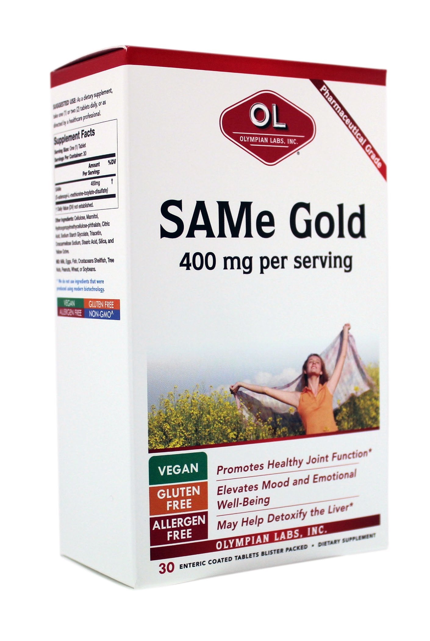 Olympian Labs Enteric Coated SAMe Gold 400 mg Tablet, 30 Count