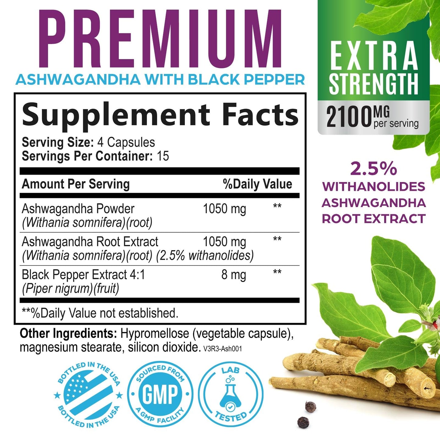 Nature's Strength Ashwagandha Root Extract Capsules, 60 Count