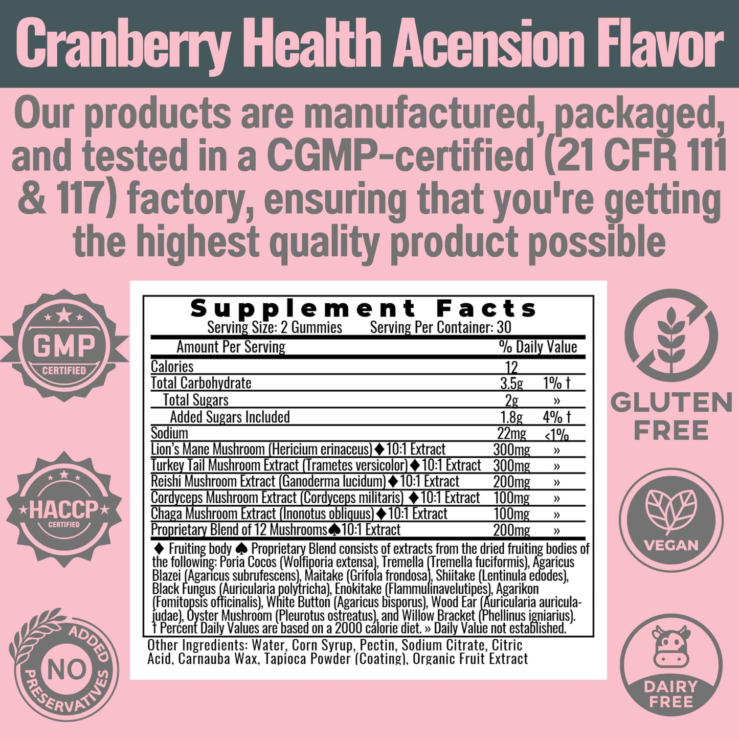 SHIZAM 17 Mushroom Complex Gummies 60 Count