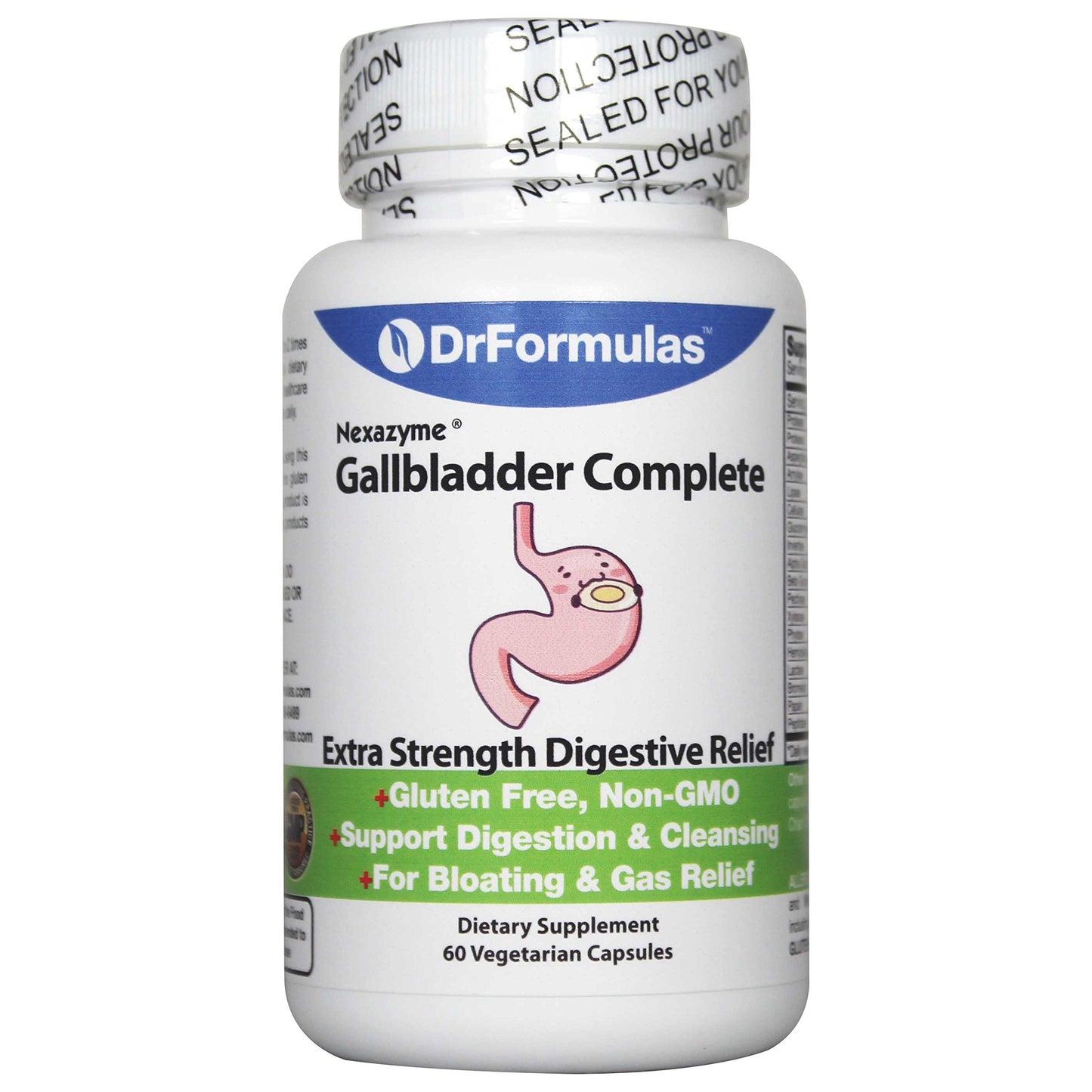 DrFormulas 18 Digestive Enzymes to Support Gallbladder and Pancreatic Enzymes with Amylase, Protease, Lipase, Lactase, Cellulase, Bromelain, 60 Capsules