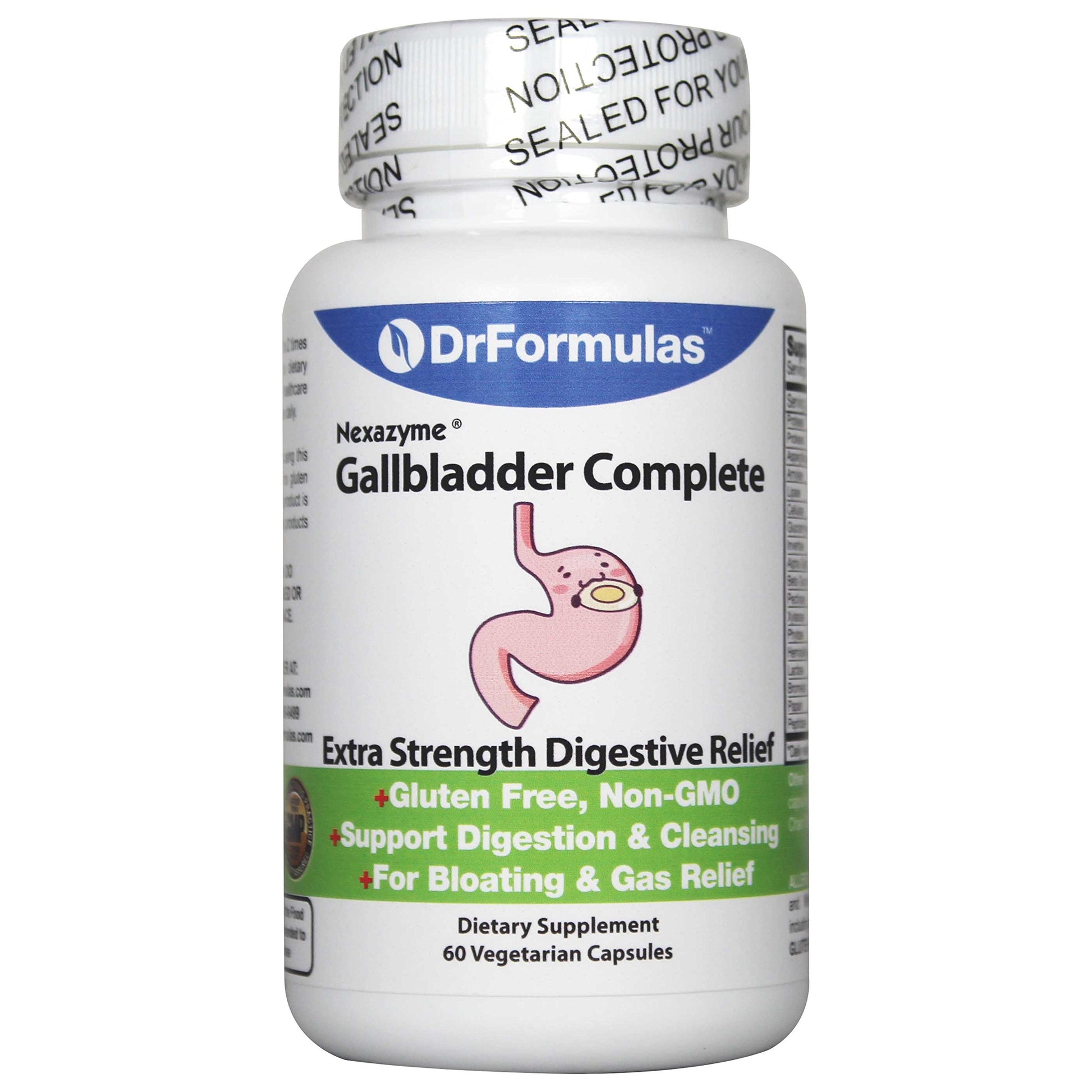 DrFormulas 18 Digestive Enzymes to Support Gallbladder and Pancreatic Enzymes with Amylase, Protease, Lipase, Lactase, Cellulase, Bromelain, 60 Capsules