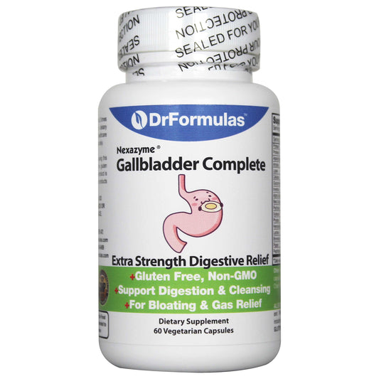 DrFormulas 18 Digestive Enzymes to Support Gallbladder and Pancreatic Enzymes with Amylase, Protease, Lipase, Lactase, Cellulase, Bromelain, 60 Capsules