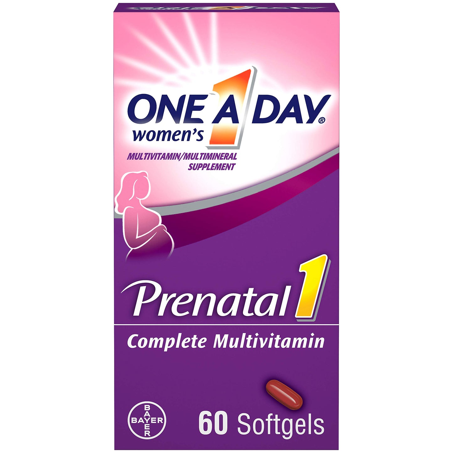 ONE A DAY Women's Prenatal 1 Multivitamin Softgels, 60 Count