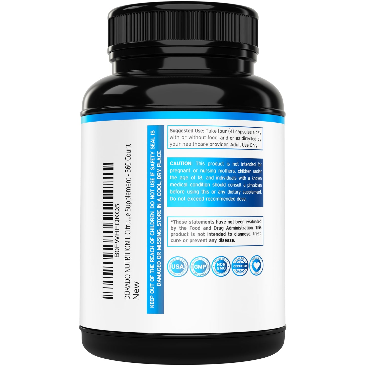 DORADO NUTRITION L-Citrulline 3000mg Supplement 360 Capsules