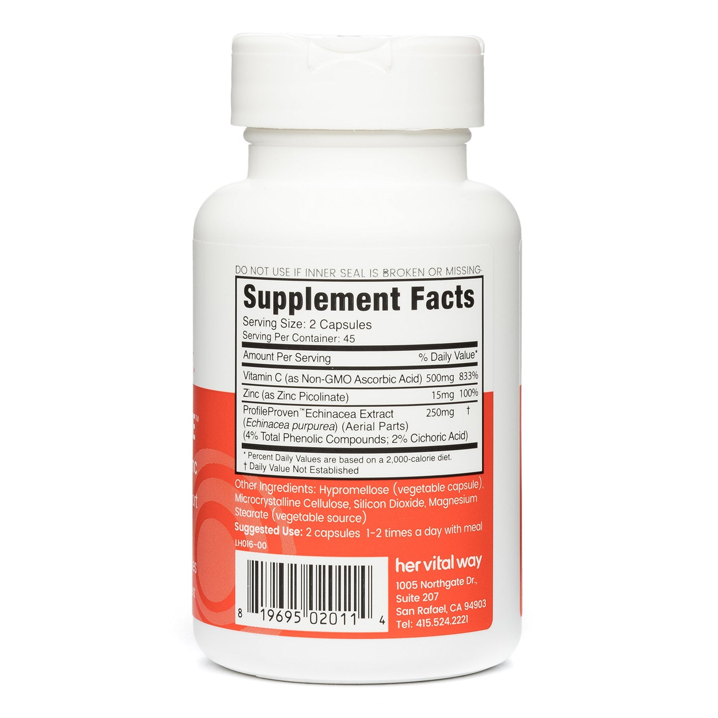 Her Vital Way Our Defense Immune Support - Echinacea, Vitamin C, and Zinc - Premium Immune Booster for Adults, 90 Capsules