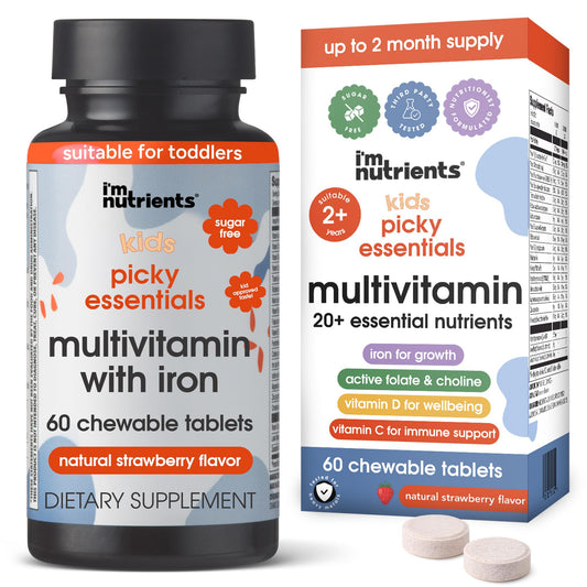 I'm Nutrients Picky Essentials Kids Multivitamin with Iron + Zinc Chewable 60 Tablets
