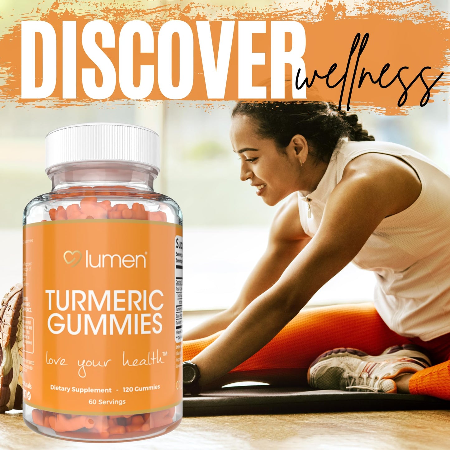 Lumen Naturals Turmeric Gummies for Women, 120 Count