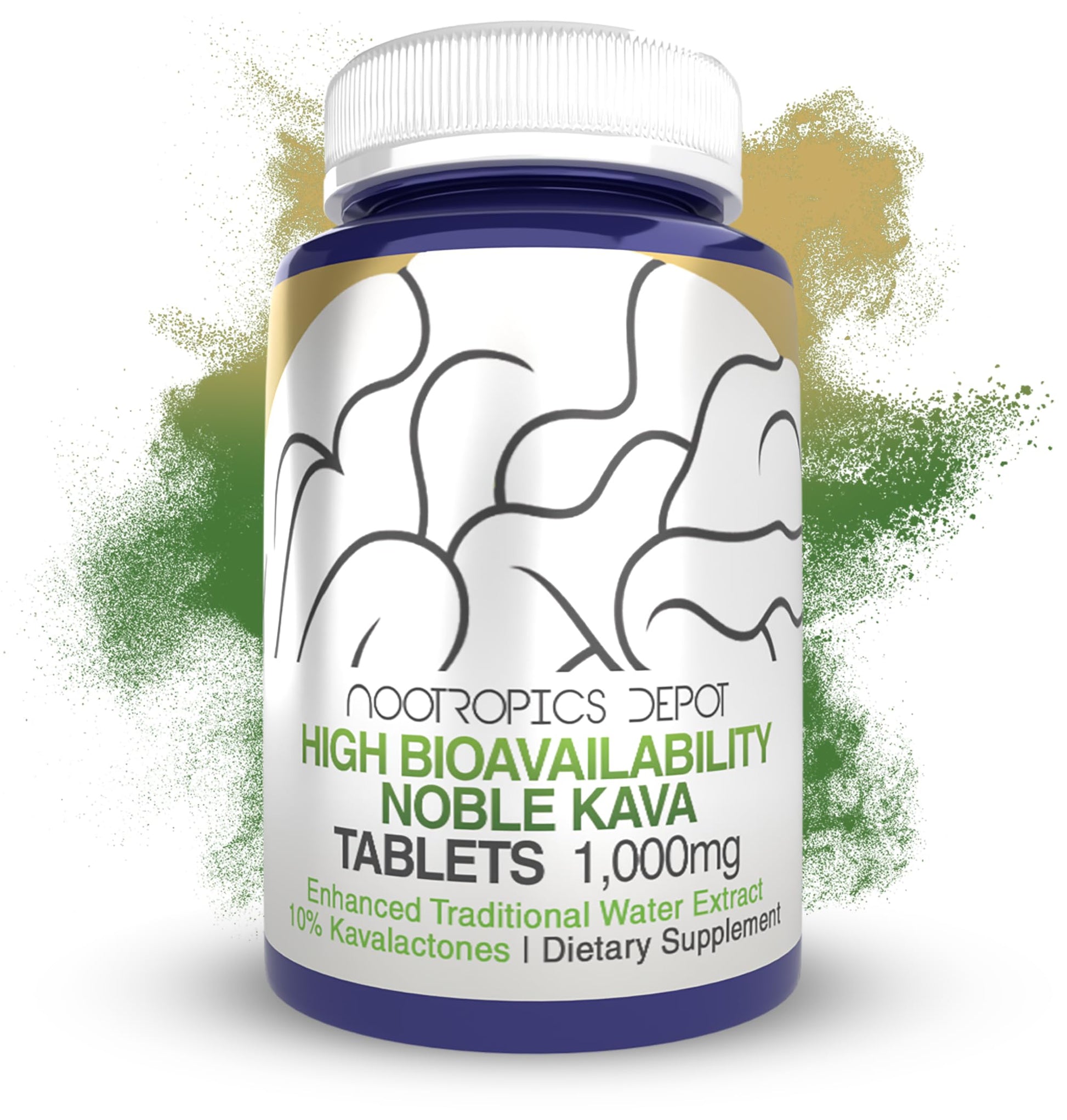 Nootropics Depot Noble Kava Tablets 1000mg, 30 Count